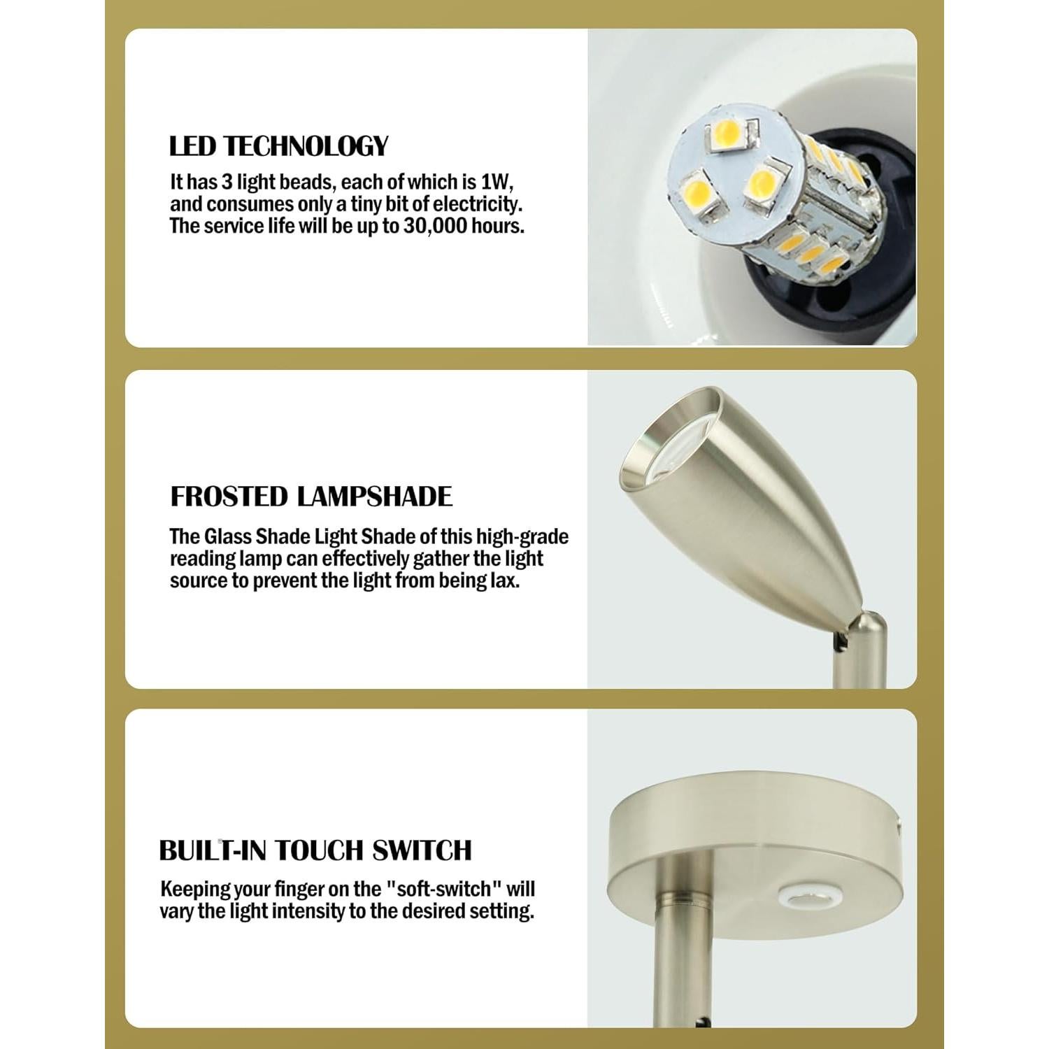 Luz de lectura LED regulable Genuine Marine 12V 2W 2 paquetes