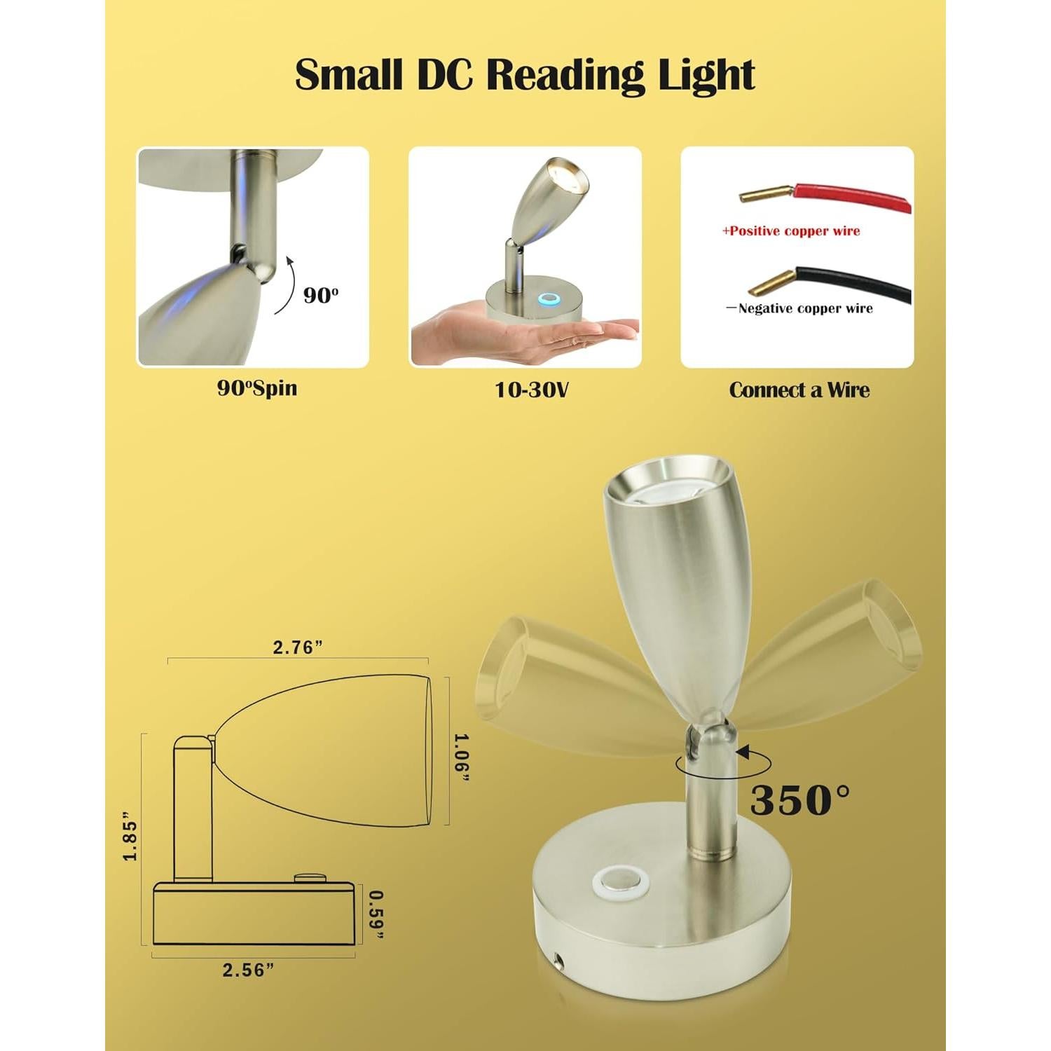 Luz de lectura LED regulable Genuine Marine 12V 2W 2 paquetes