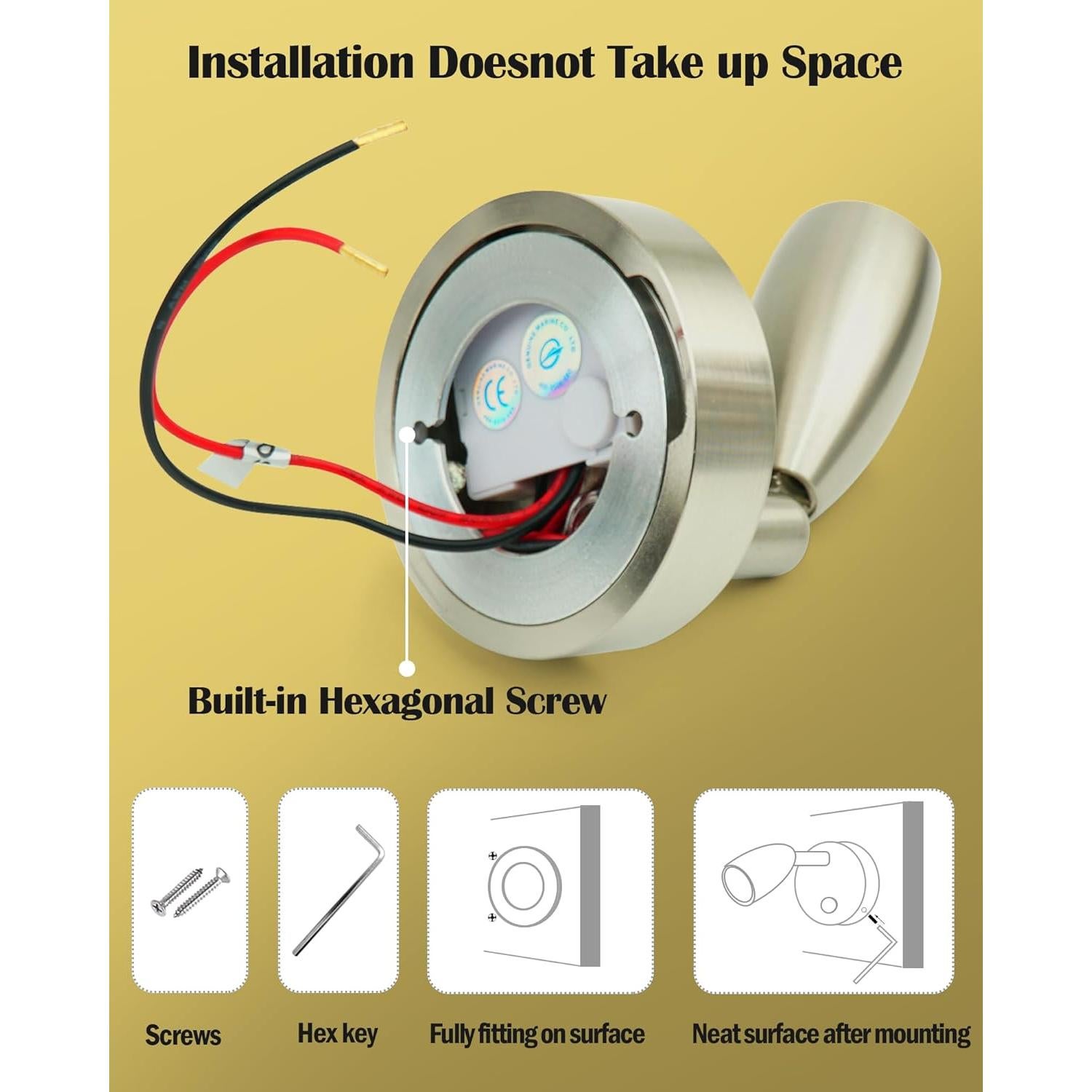 Luz de lectura LED regulable Genuine Marine 12V 2W 2 paquetes