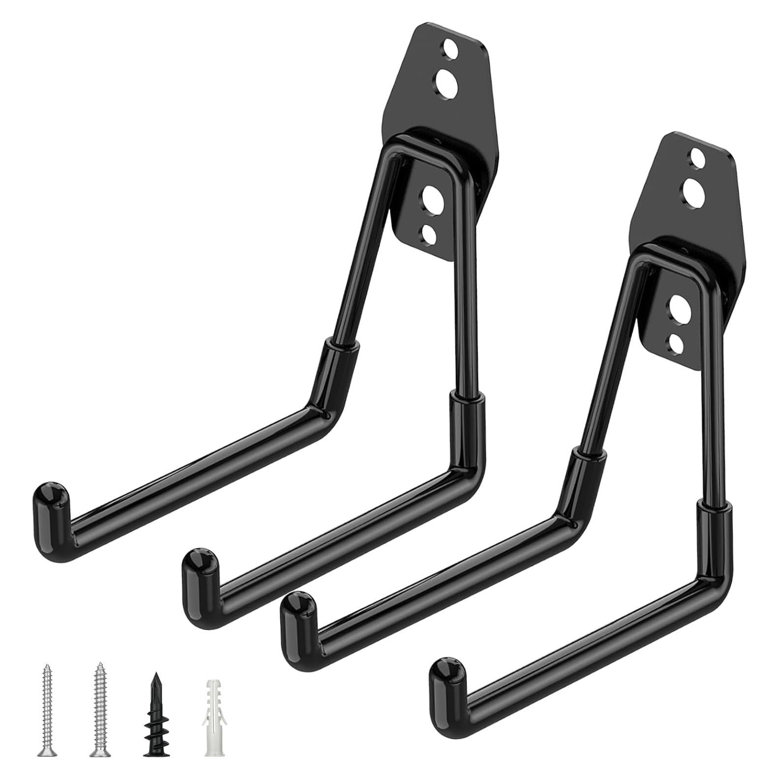 Ganchos de Garaje TICONN 2PCS Alta Resistencia 70kg Negro
