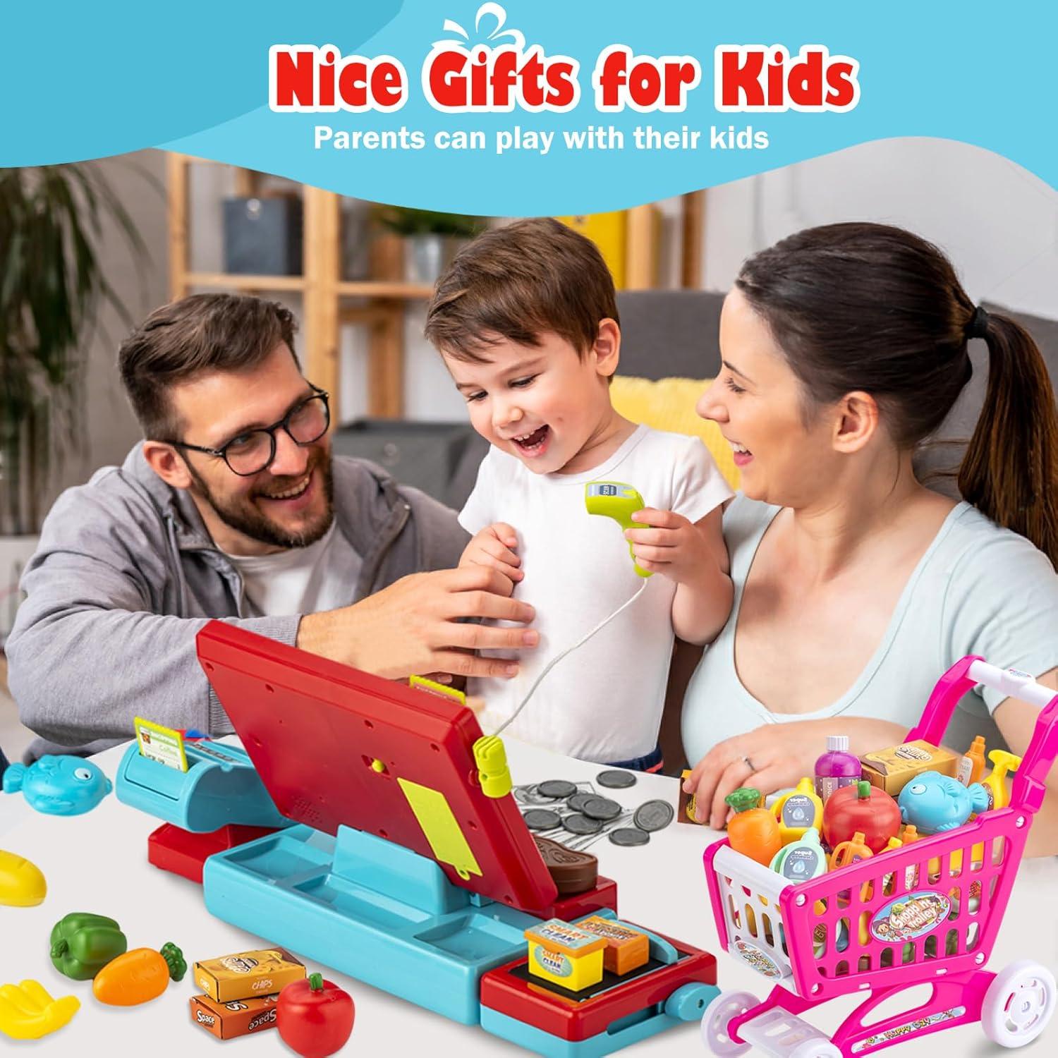 Caja Registradora Juguete VROGTIK Azul con Escáner 29x26.9cm