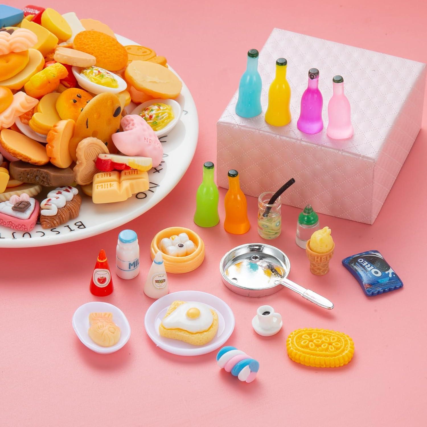 150 Piezas Juguetes de Comida y Bebidas Miniatura Diinokiy