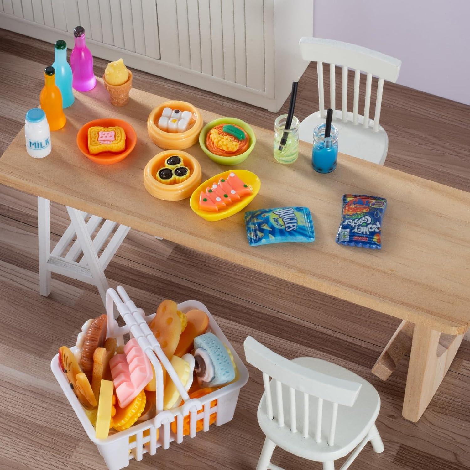 150 Piezas Juguetes de Comida y Bebidas Miniatura Diinokiy