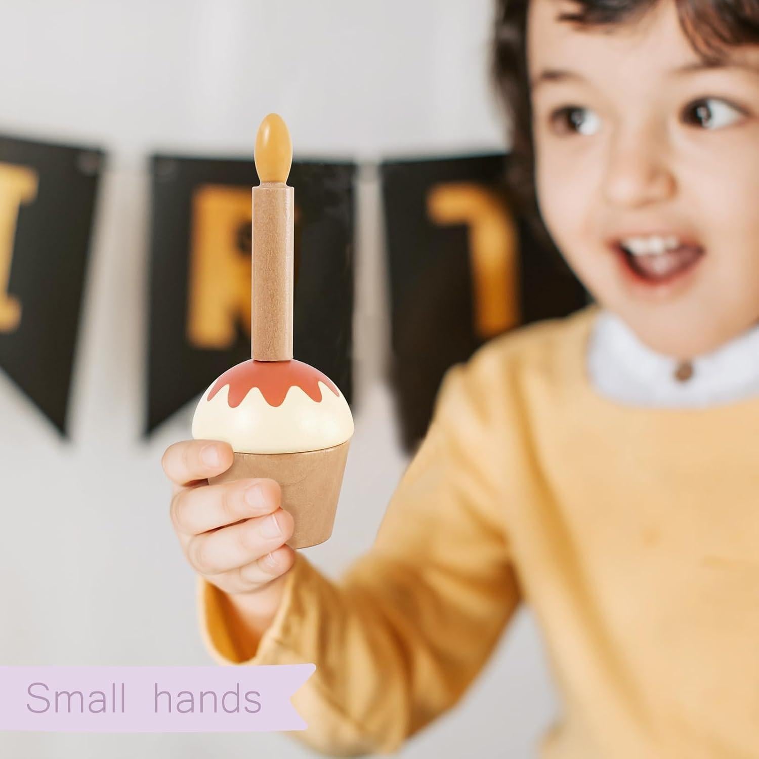 Set de Juguete de Cupcakes de Madera Pillowhale 21 Piezas