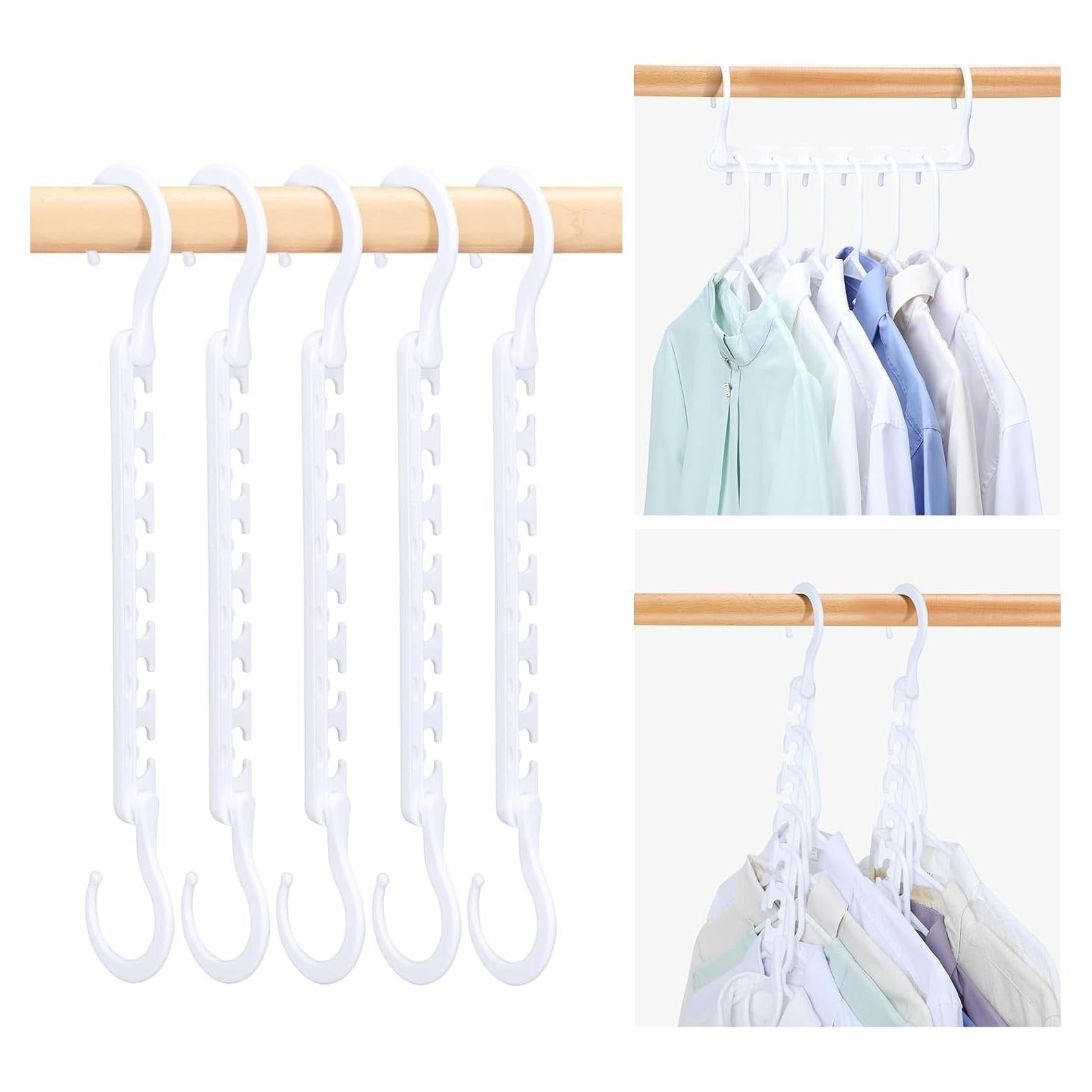 Perchas de Plástico HOUSE DAY Ahorra Espacio Paquete de 12