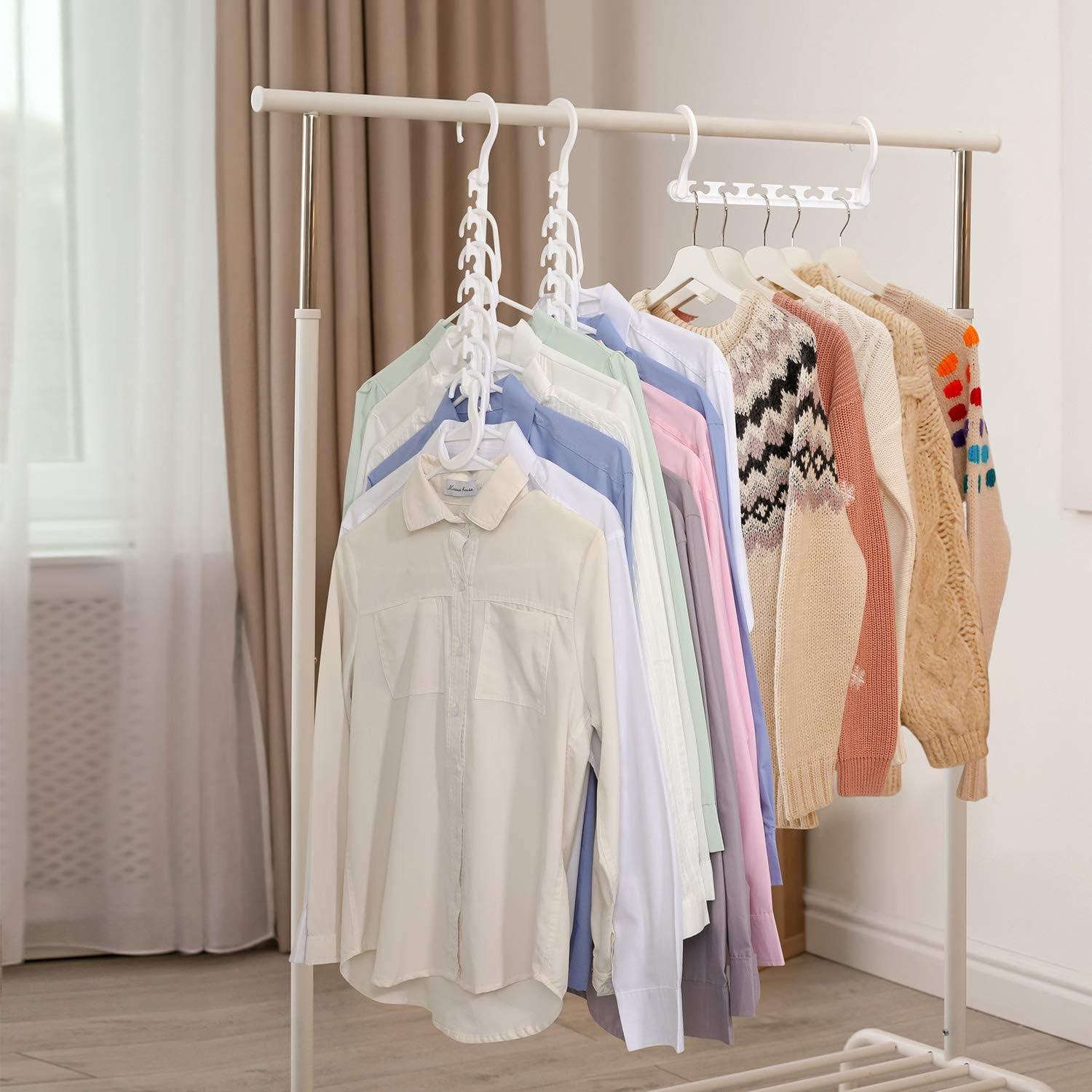 Perchas de Plástico HOUSE DAY Ahorra Espacio Paquete de 12