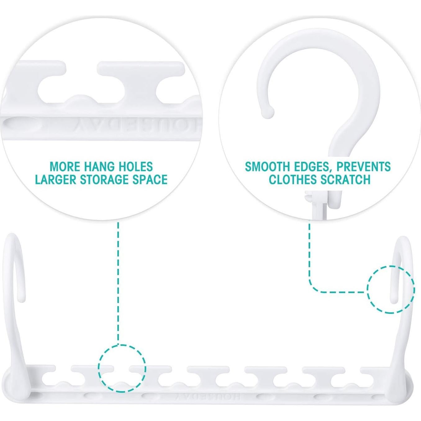 Perchas de Plástico HOUSE DAY Ahorra Espacio Paquete de 12