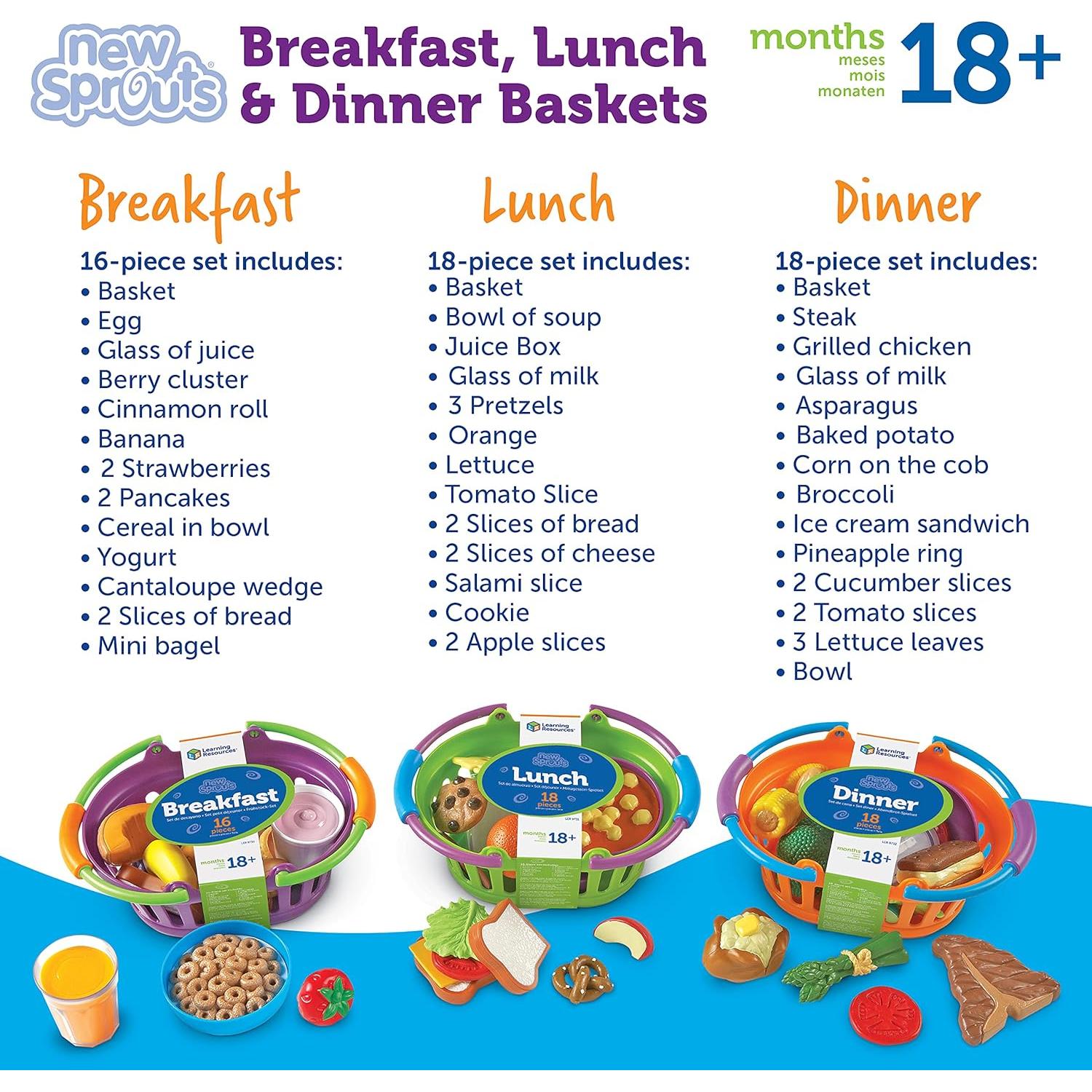 Conjunto de Comida de Juguete Learning Resources 3 Cestas