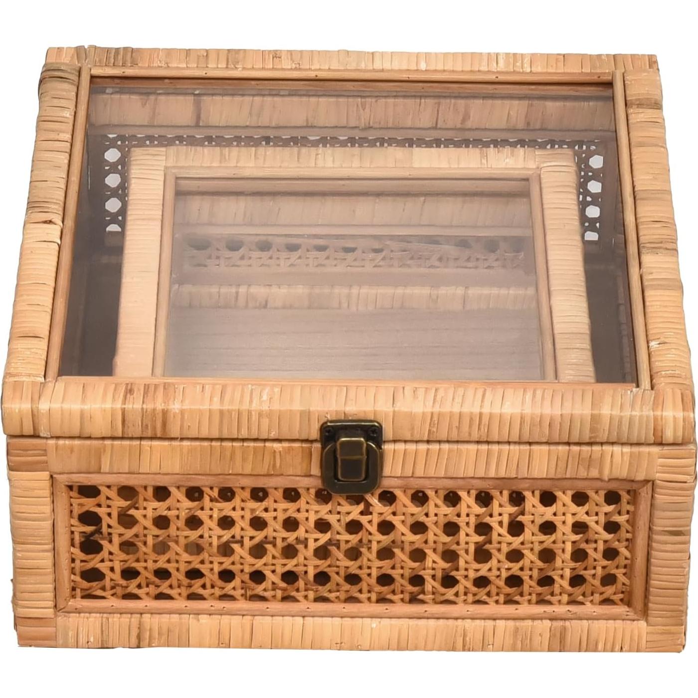 Cajas Apilables de Ratán y Mimbre DECOR4SEASON - Set de 2