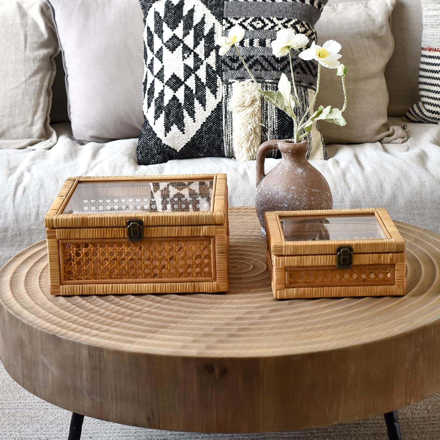 Cajas Apilables de Ratán y Mimbre DECOR4SEASON - Set de 2