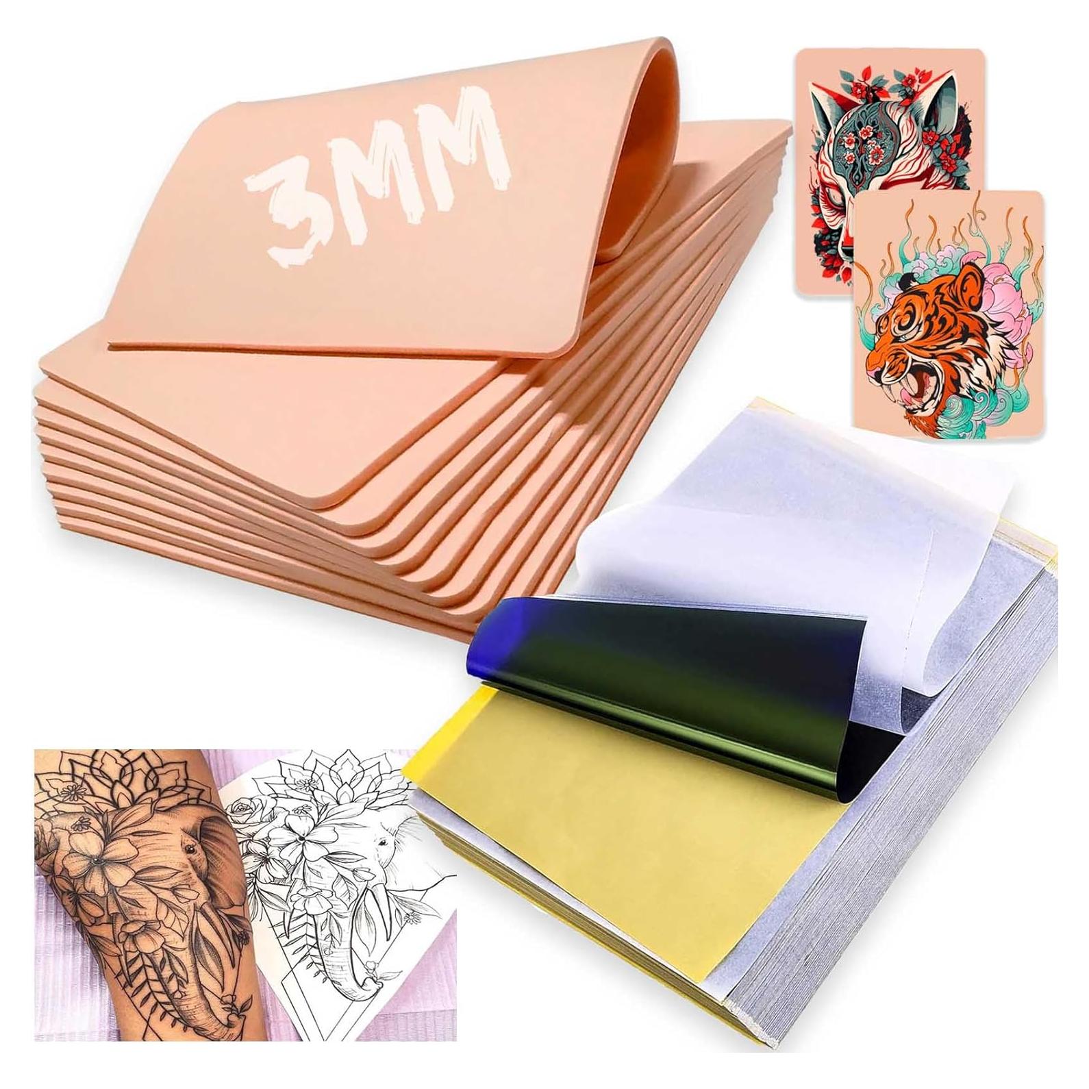 Pieles de práctica de tatuaje CINRA 3mm 8x6" doble cara