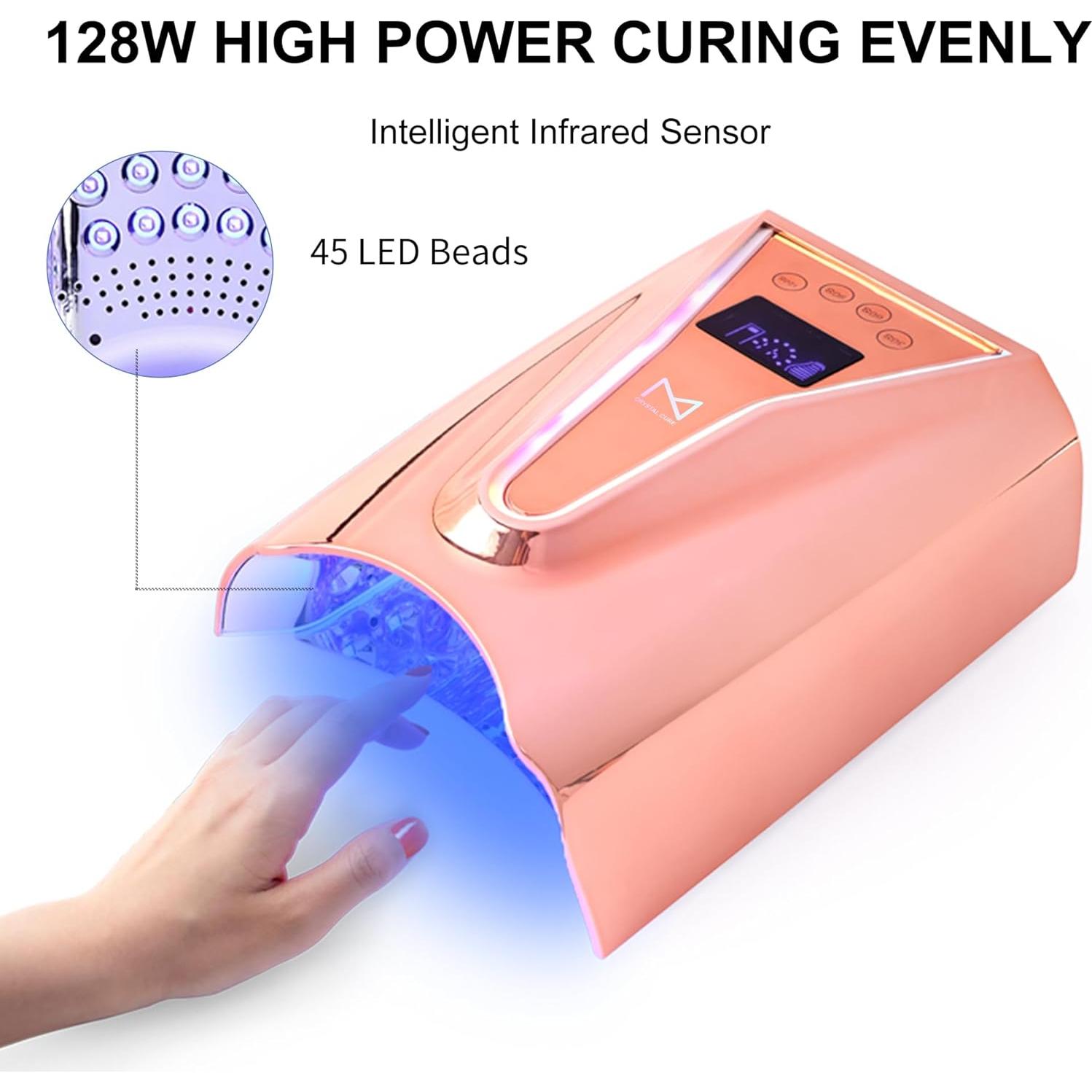 Lámpara de Uñas UV/LED M Crystal Cure 128W Inalámbrica Verde