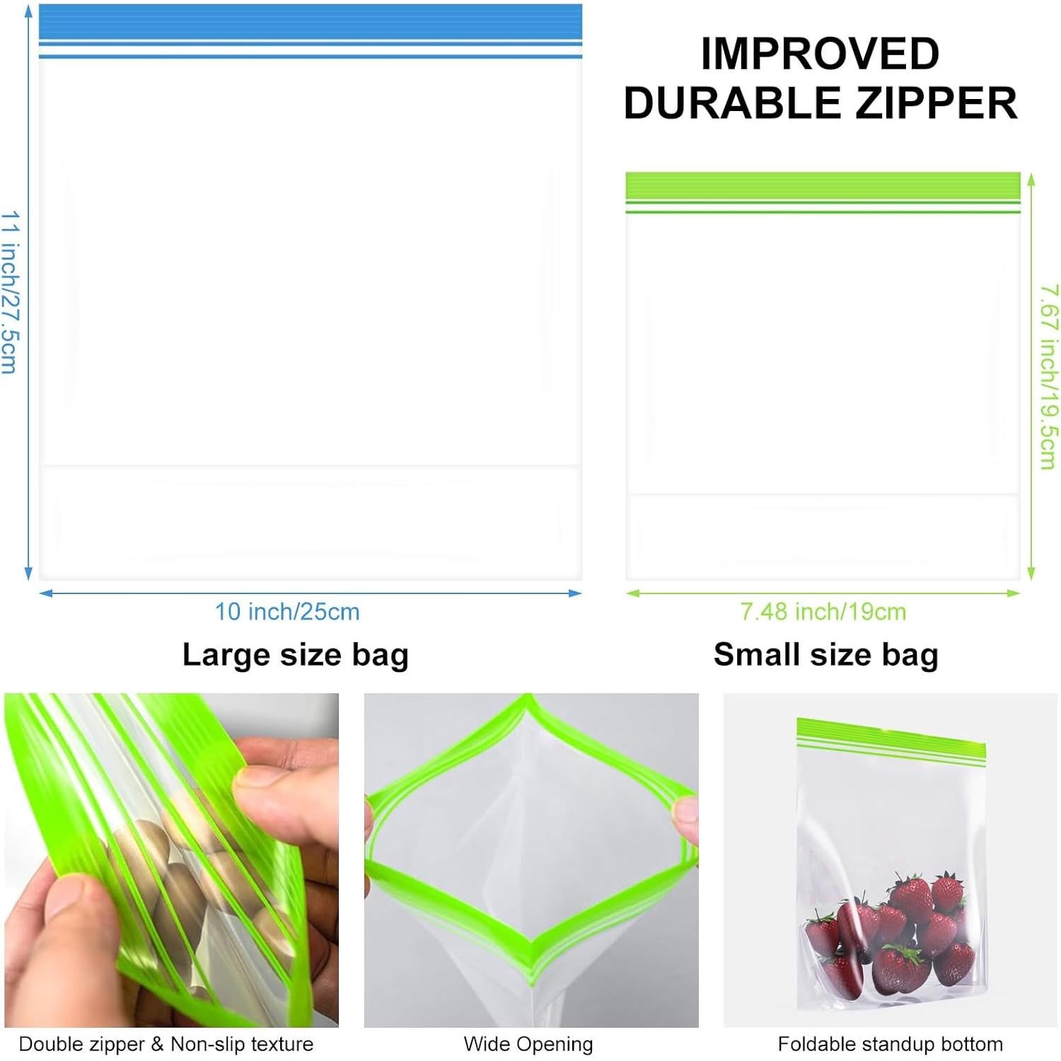 16 Bolsas Reutilizables Wovtary para Congelador y Sándwich