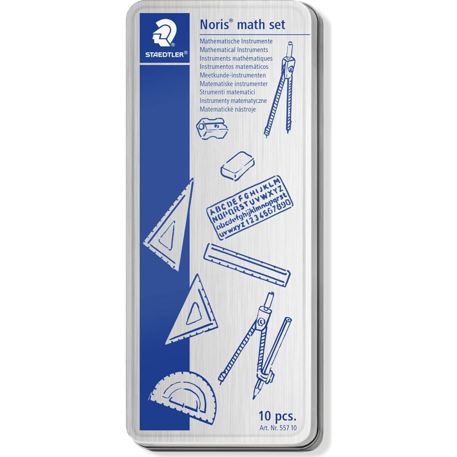 Set Matemático Noris Club 557 10 Staedtler - Lápiz, Compás, Regla