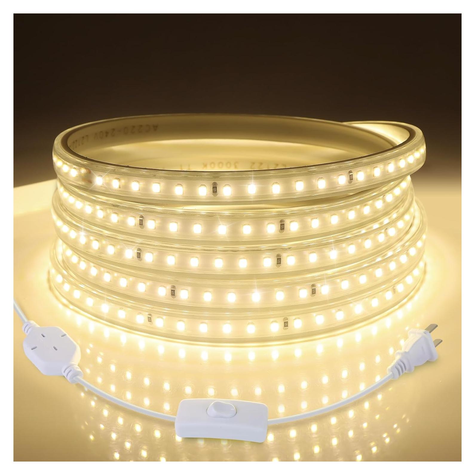 Tira LED 2m AIMENGTE 240 LEDs Blanco Cálido 3000K IP65