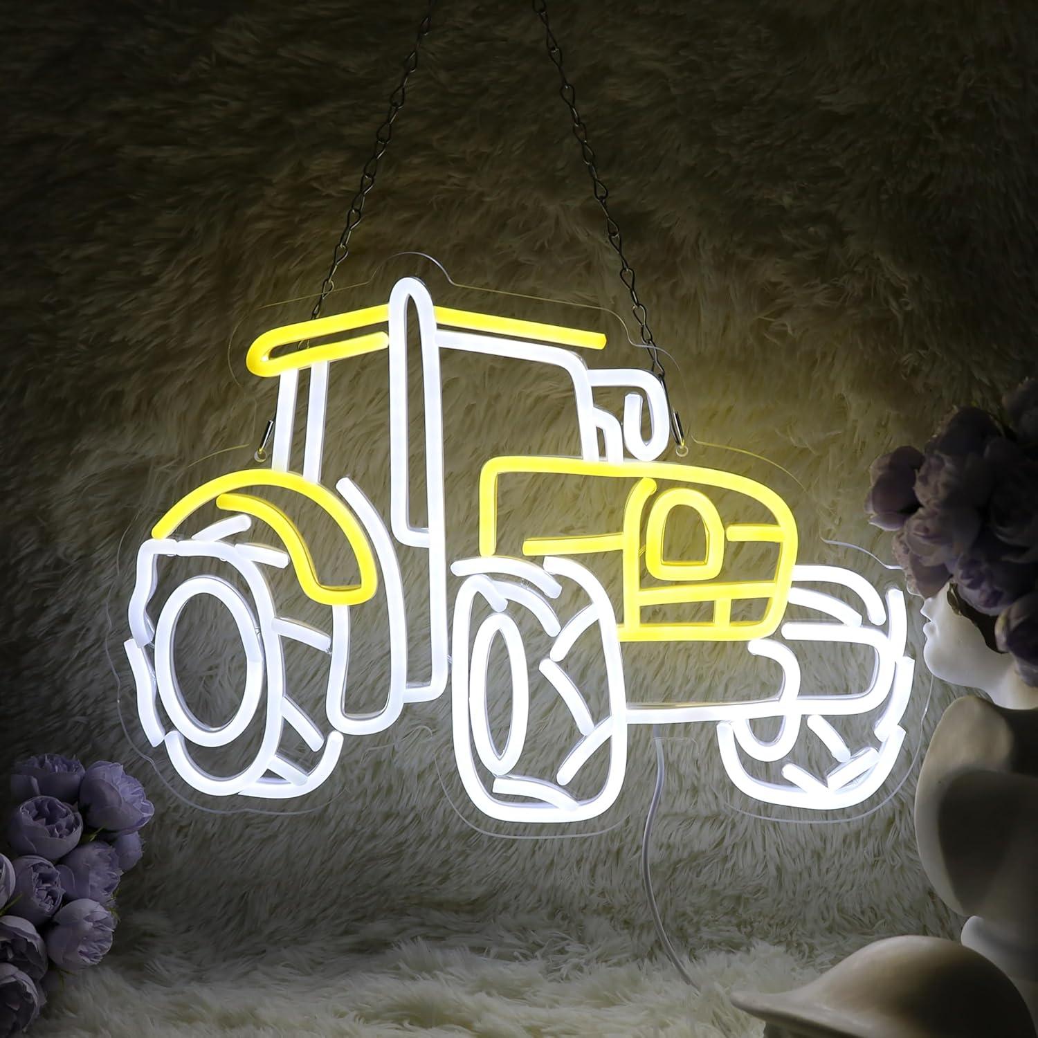 Cartel de Neón LED HeyLEDNeoN Camión Grande Amarillo 41.91x29.97 cm