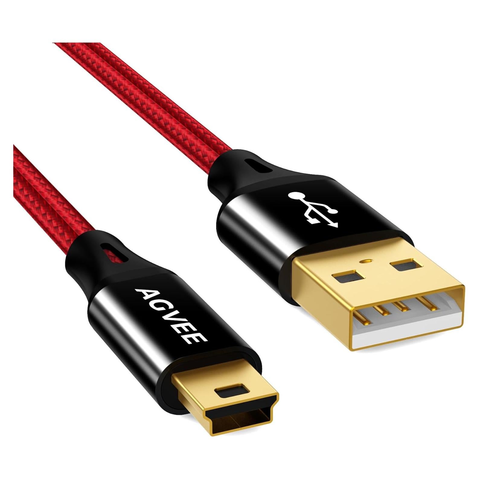 Cable Mini USB AGVEE IFC-400PCU 1m Rojo para Canon DSLR