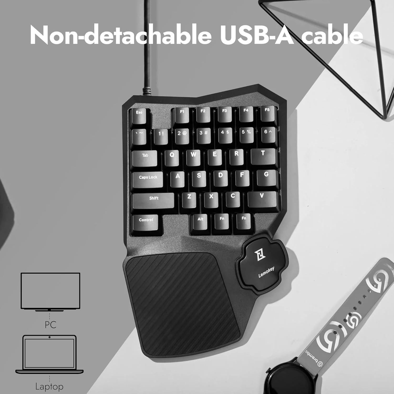 Teclado Mecánico Gaming Lemokey X0 35 Teclas Retroiluminado Rojo