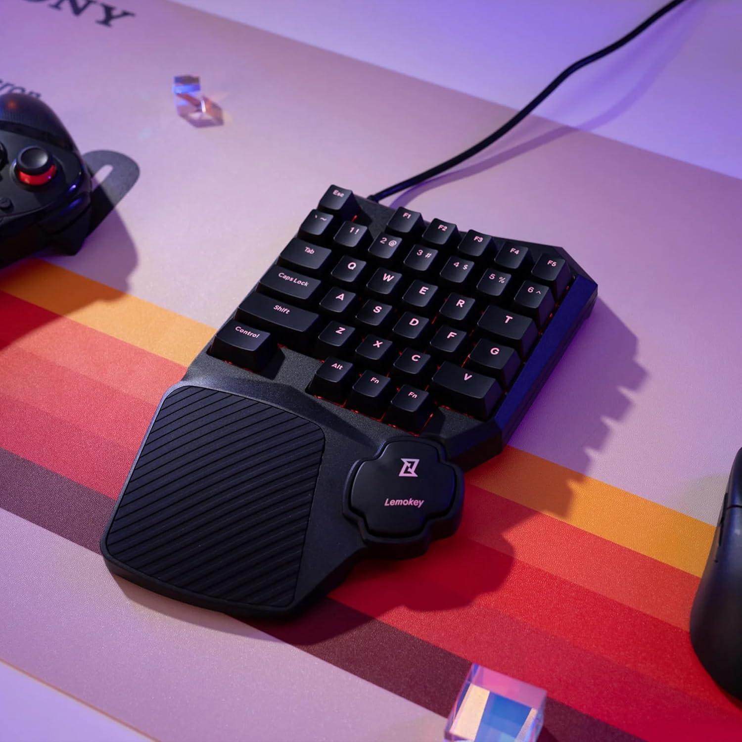 Teclado Mecánico Gaming Lemokey X0 35 Teclas Retroiluminado Rojo