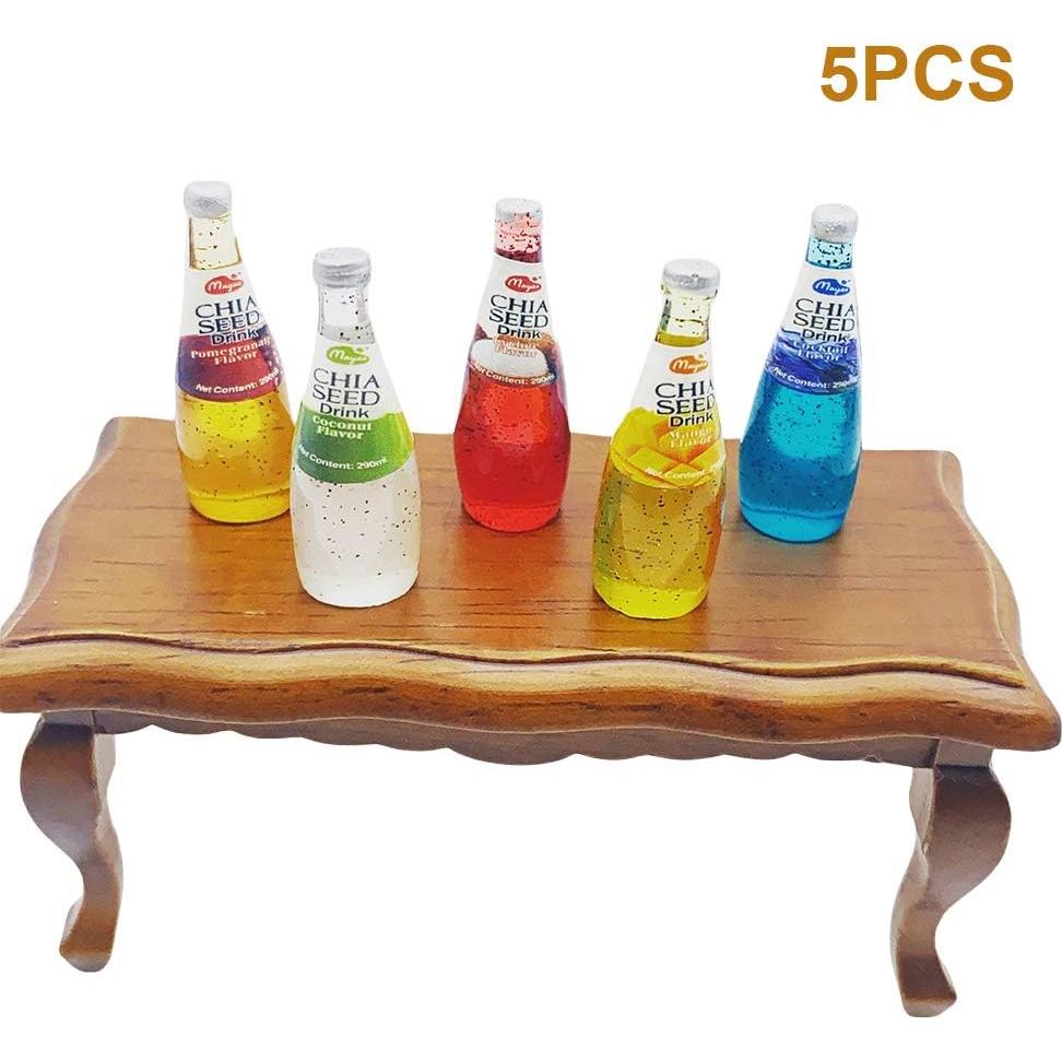 Accesorios de Cocina Miniatura Lynkaye 1:12 Bebidas 5 Piezas