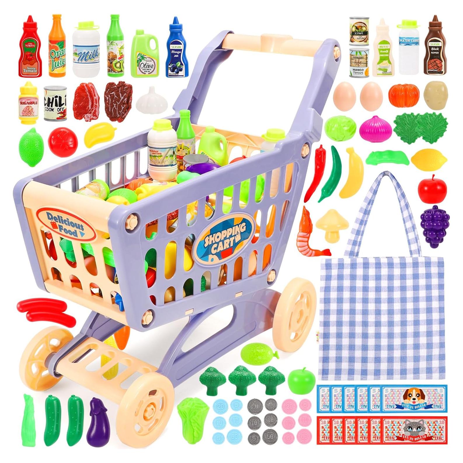 Carrito de Compras Grande Tagitary 82 Piezas Azul