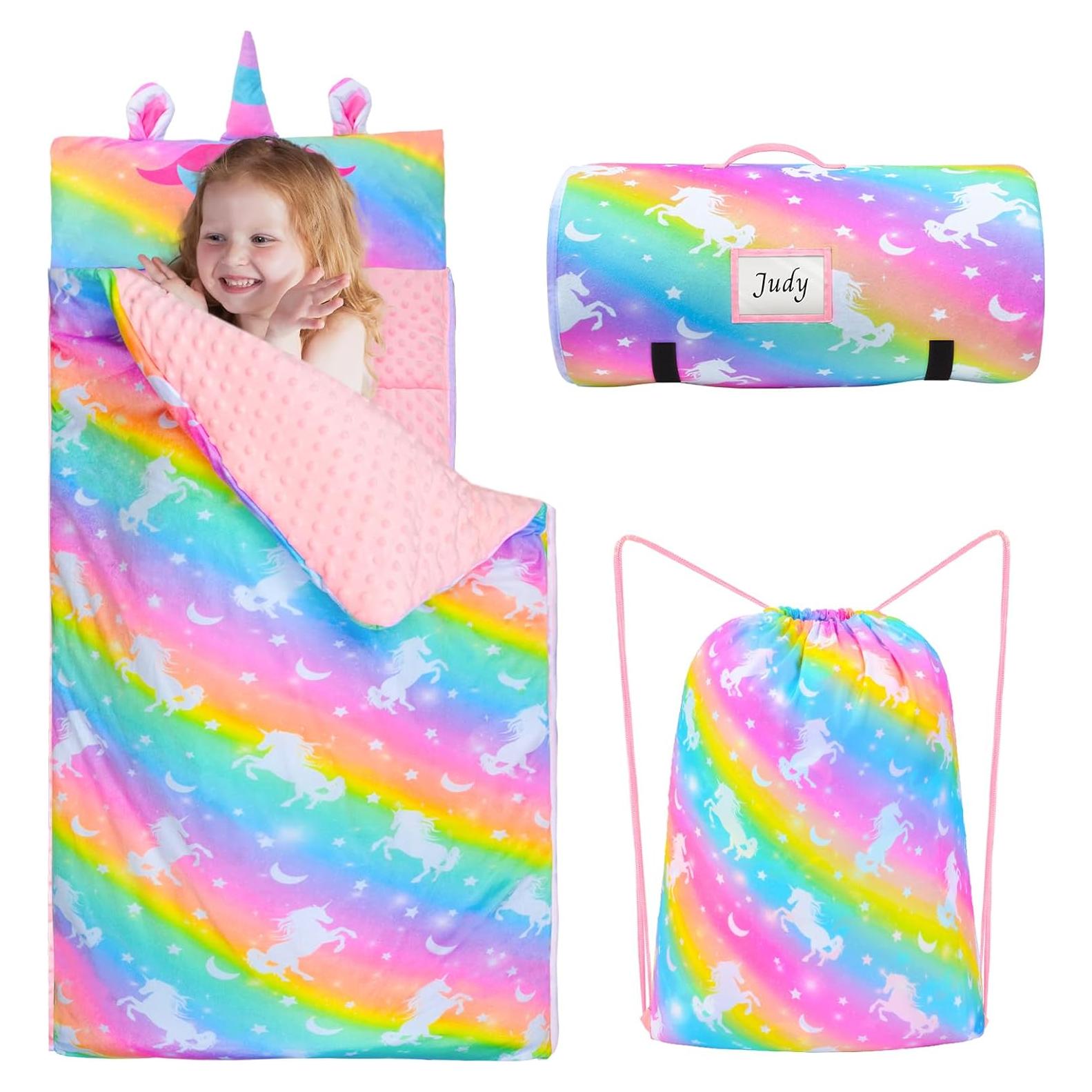 Saco de Dormir Fiodrimy Unicornio Rosa 137.4x80cm con Almohada