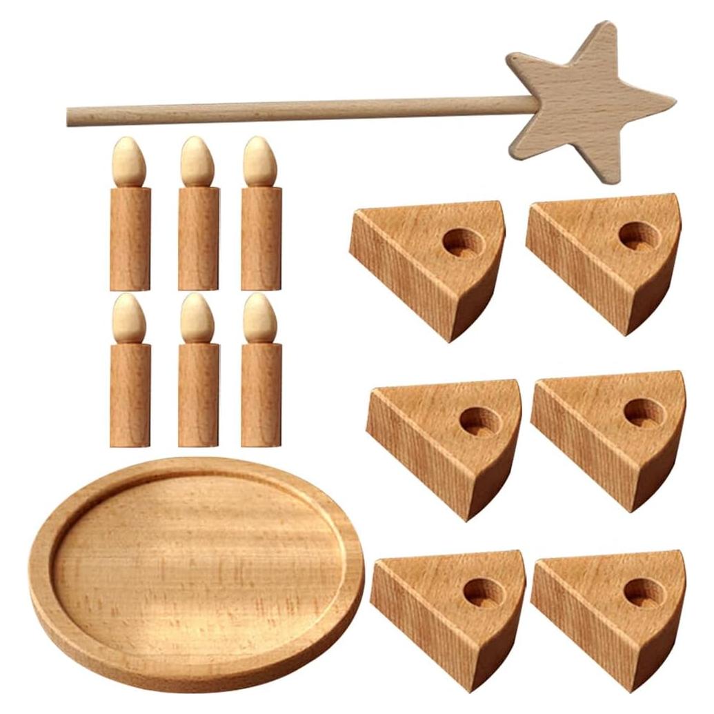 Juego de Comida de Cumpleaños HOMSFOU Tarta de Madera