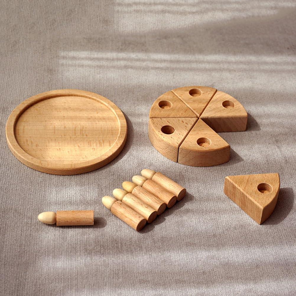 Juego de Comida de Cumpleaños HOMSFOU Tarta de Madera