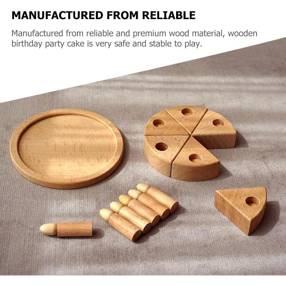 Juego de Comida de Cumpleaños HOMSFOU Tarta de Madera