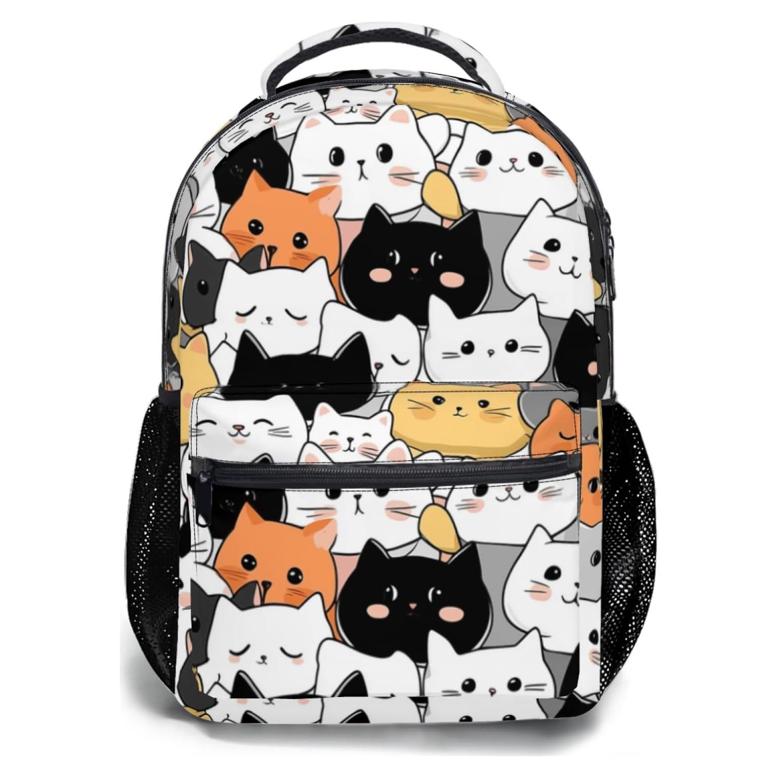 Mochila Escolar Gato Lindo para Niños 44cm Oxford Resistente