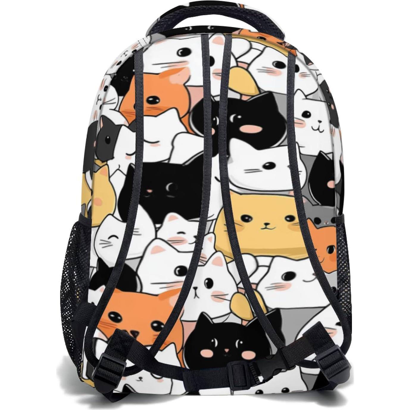 Mochila Escolar Gato Lindo para Niños 44cm Oxford Resistente