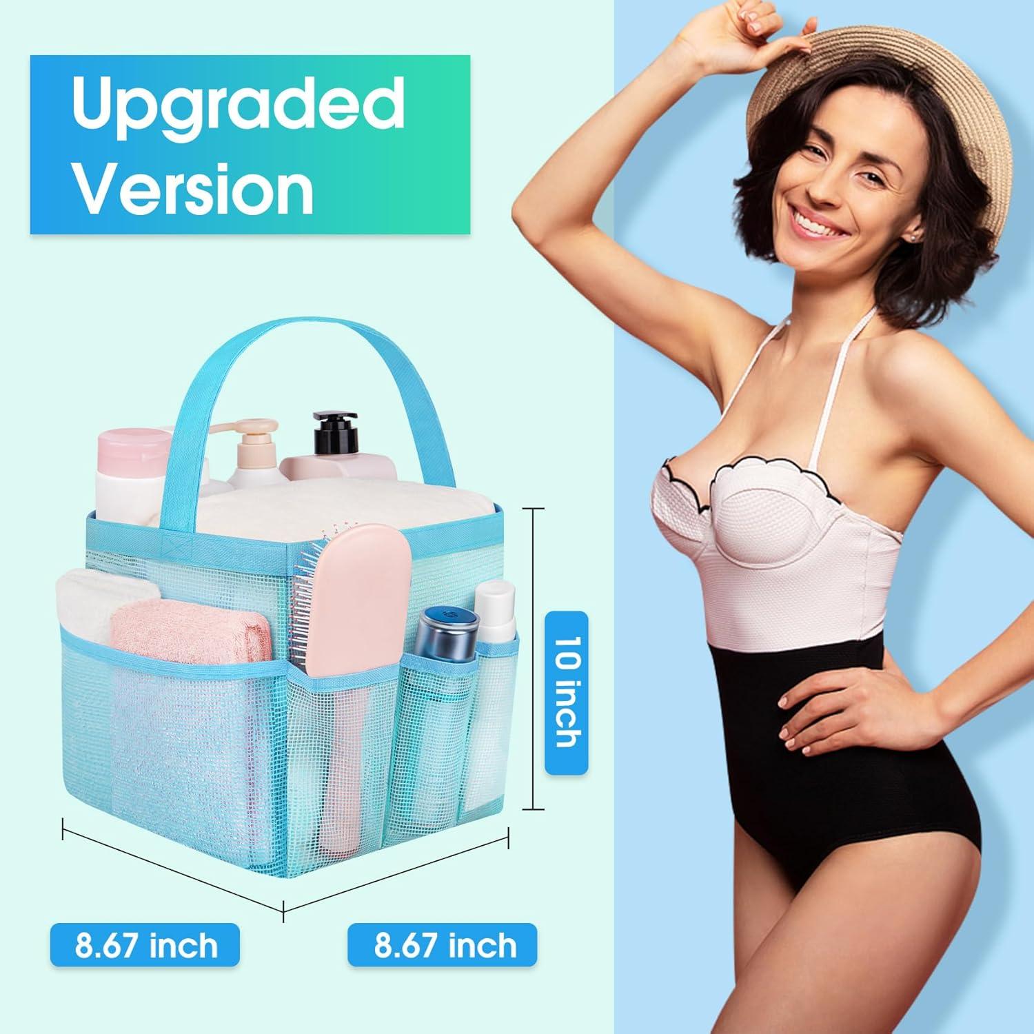 Caddy de Ducha Portátil Attmu Azul Bebé con 8 Bolsillos