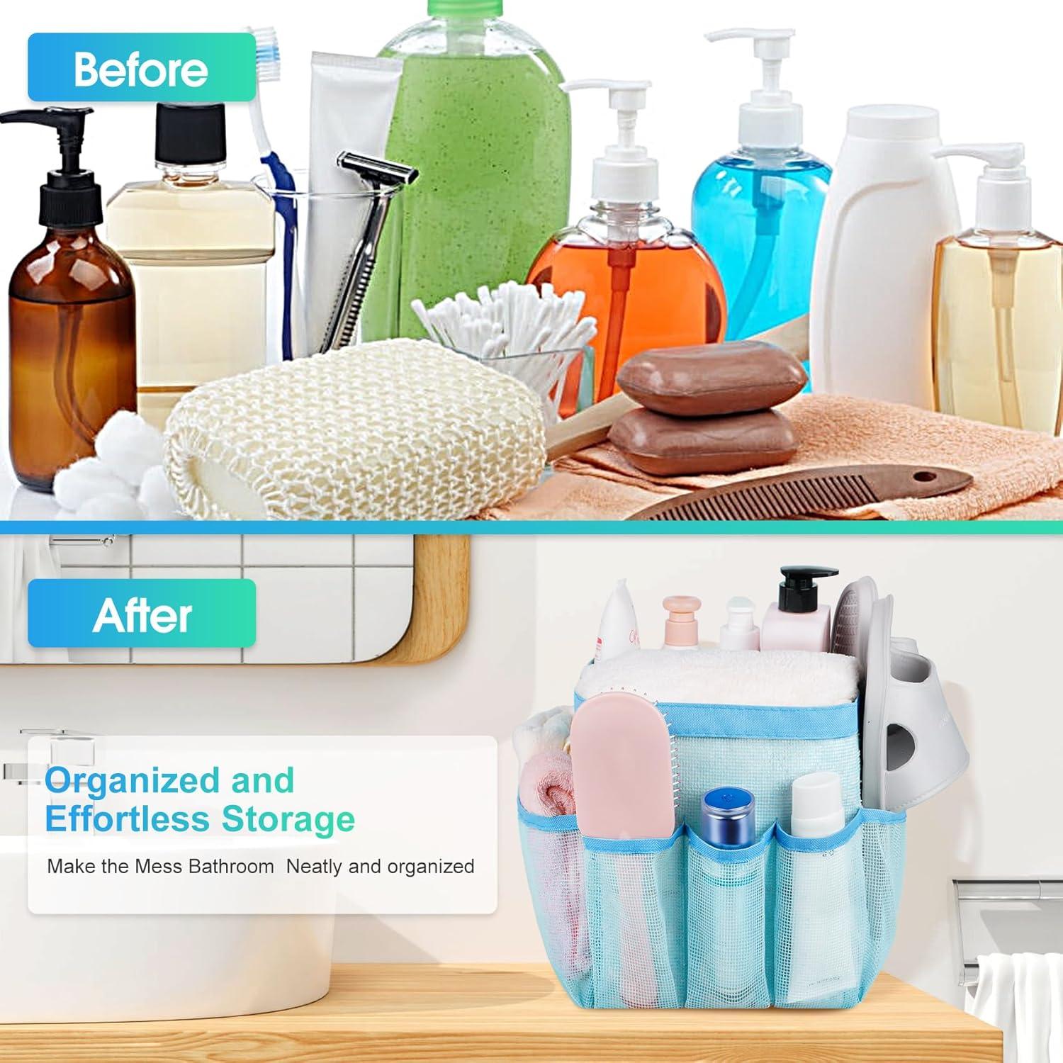 Caddy de Ducha Portátil Attmu Azul Bebé con 8 Bolsillos