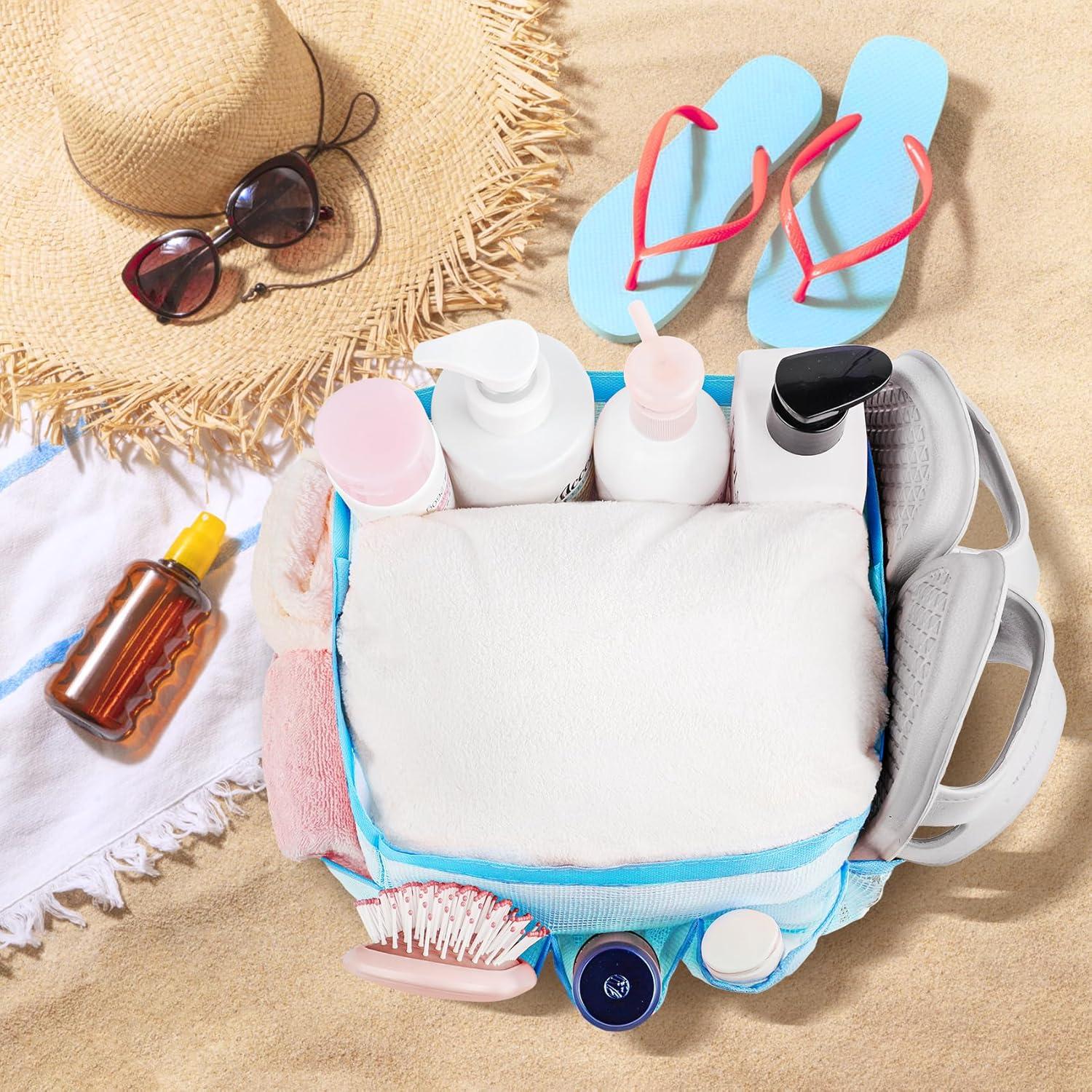 Caddy de Ducha Portátil Attmu Azul Bebé con 8 Bolsillos