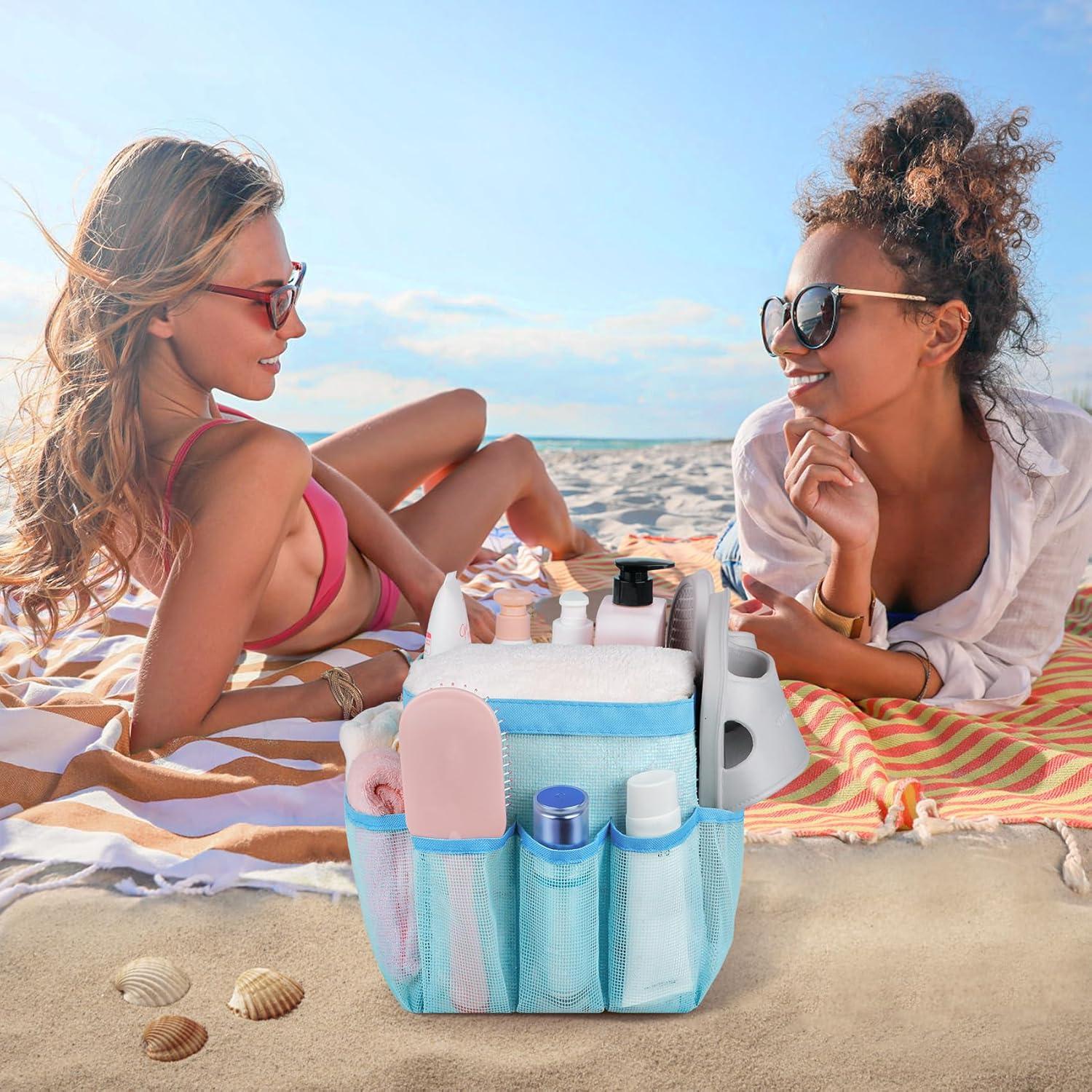 Caddy de Ducha Portátil Attmu Azul Bebé con 8 Bolsillos