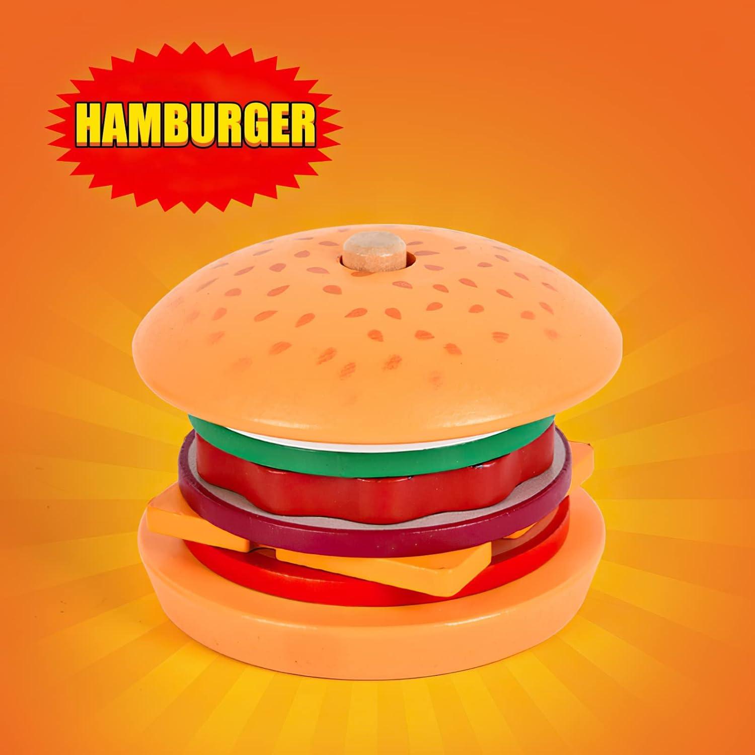 Juguete Apilamiento Hamburguesas Madera MIKNEKE 12,7 cm