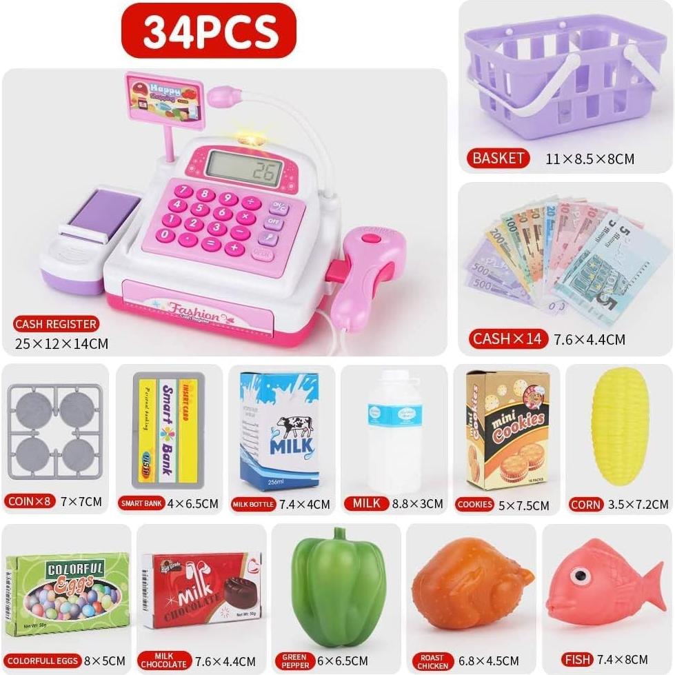 Juego de Supermercado Sotodik con Caja Registradora 34 PCS