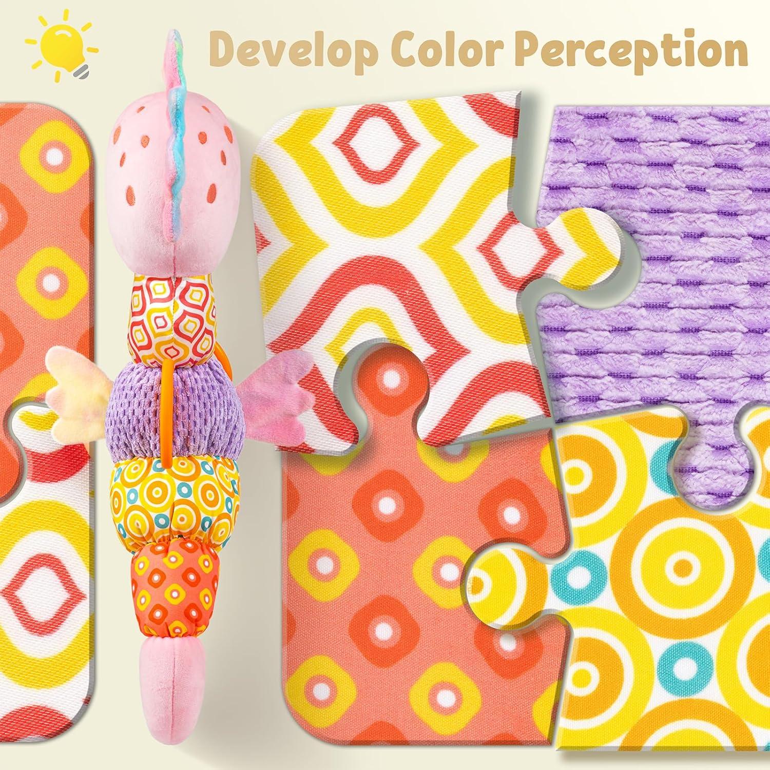 LIGHTDESIRE Juguete Musical Caballito de Mar Rosa 0-12 Meses