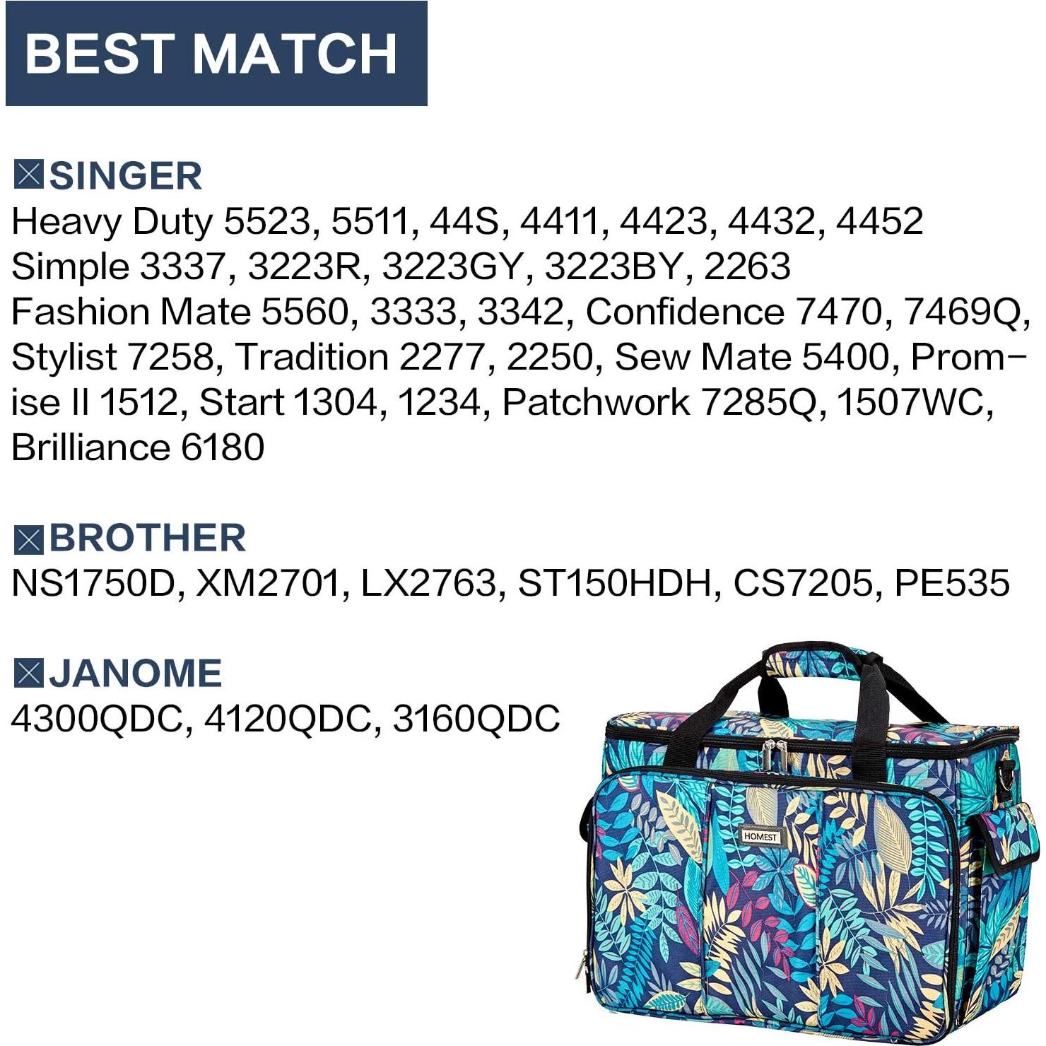 Funda para Máquina de Coser HOMEST Floral con Bolsillos