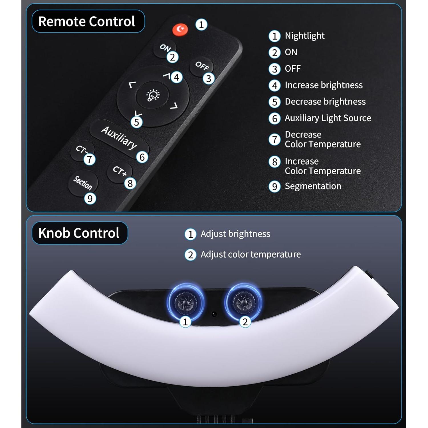 Kit Luz de Anillo 18" Zecti con Soporte 2.1m y Control Remoto