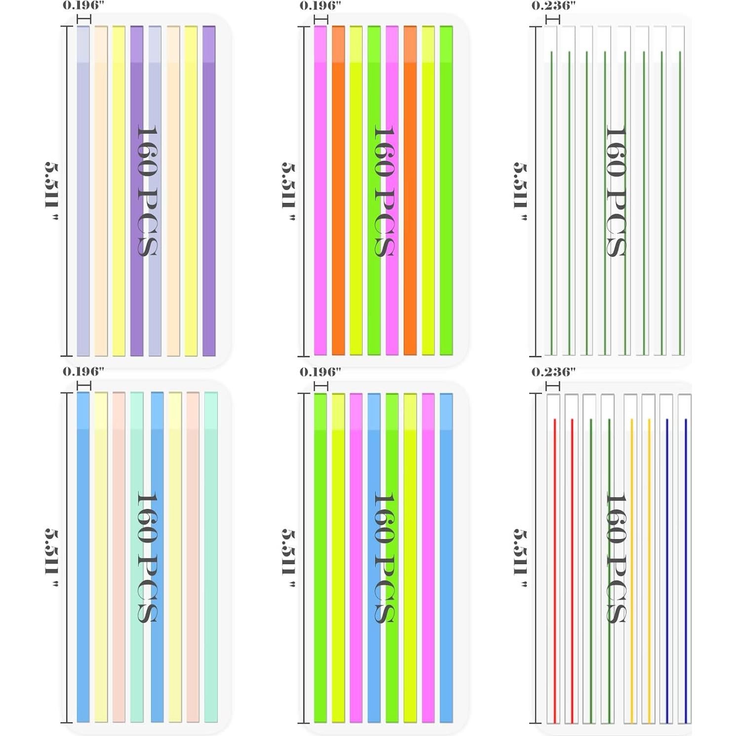 BAYTORY 960 Pcs Notas Adhesivas Transparentes Reutilizables 14x1.3 cm