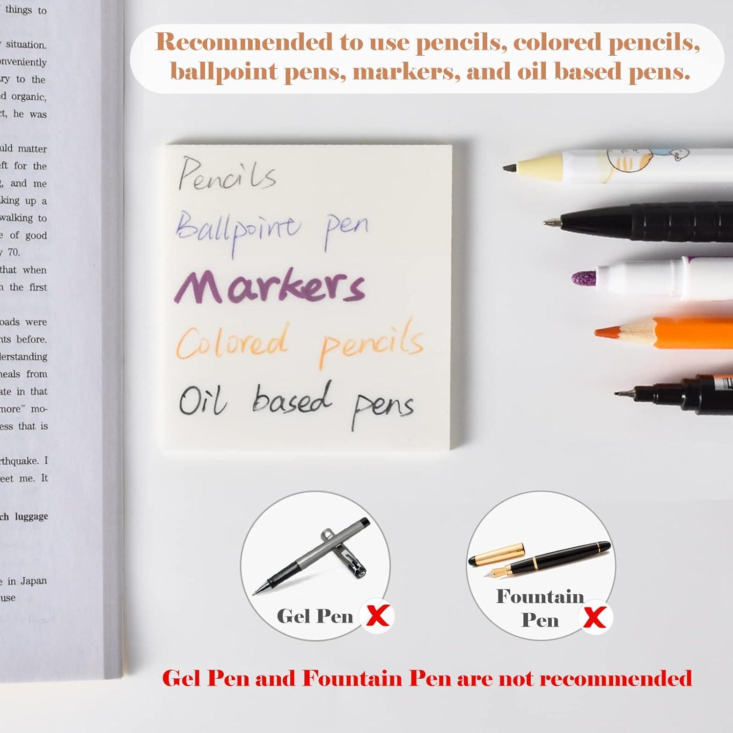 BAYTORY 960 Pcs Notas Adhesivas Transparentes Reutilizables 14x1.3 cm