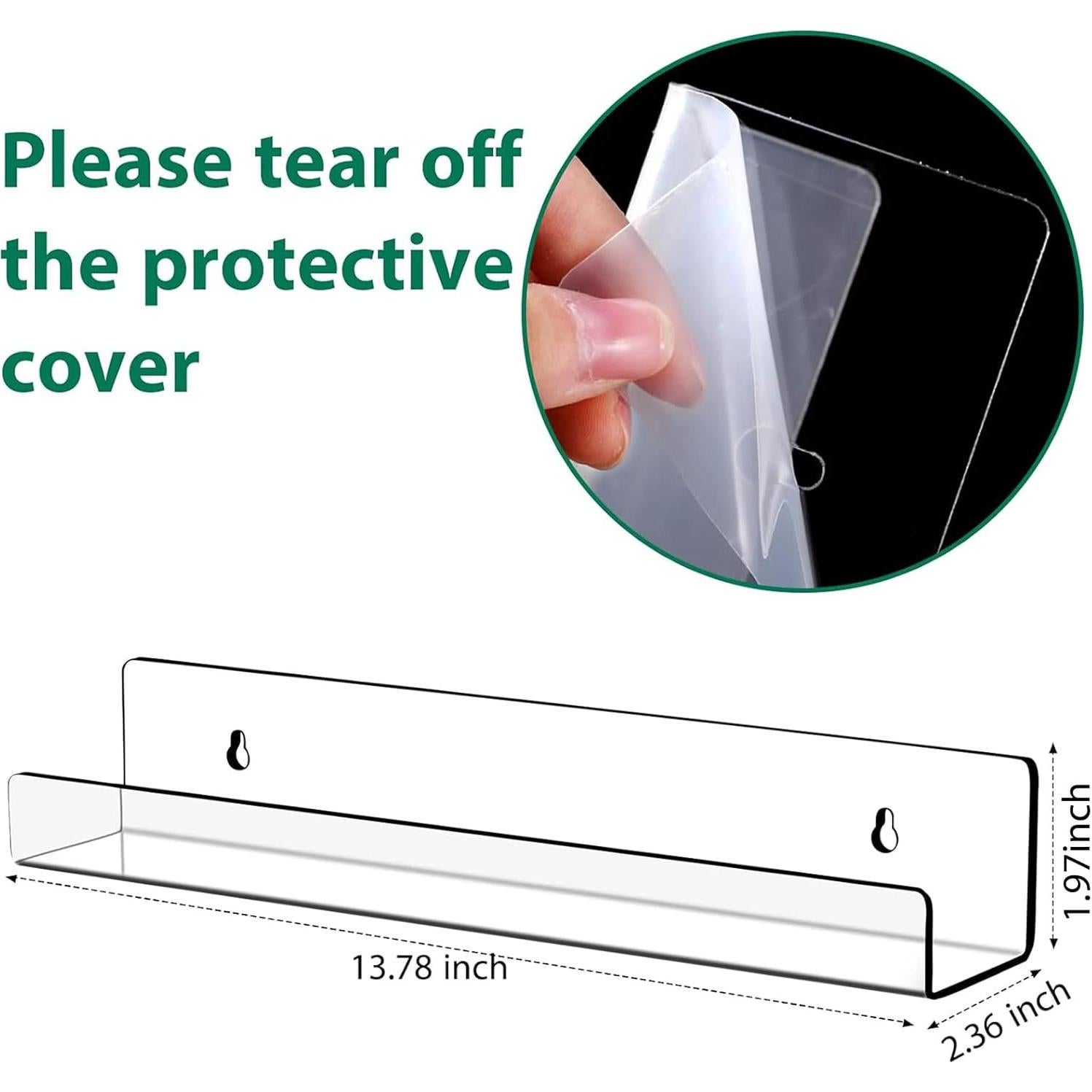 Estante Flotante de Acrílico Blulu 14" - 16 Paquetes