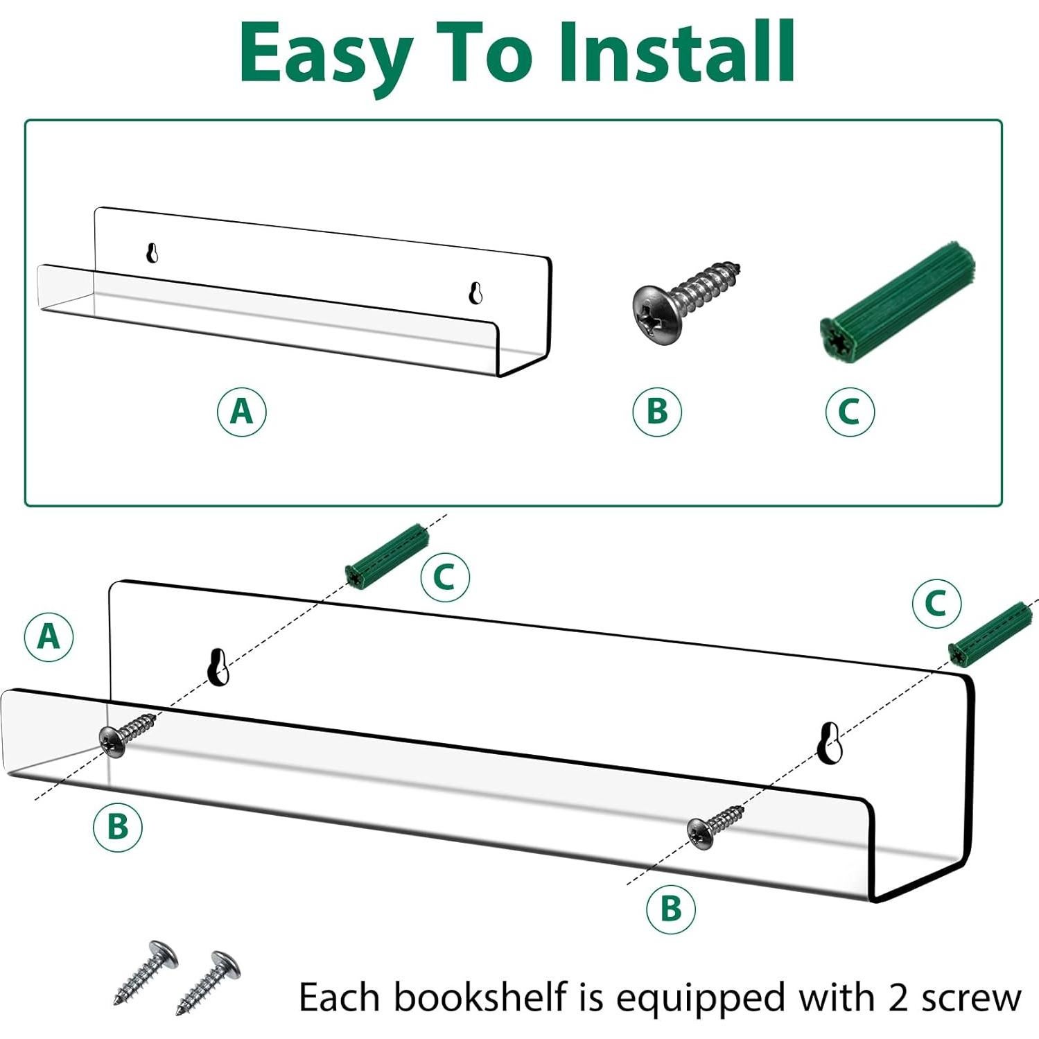 Estante Flotante de Acrílico Blulu 14" - 16 Paquetes