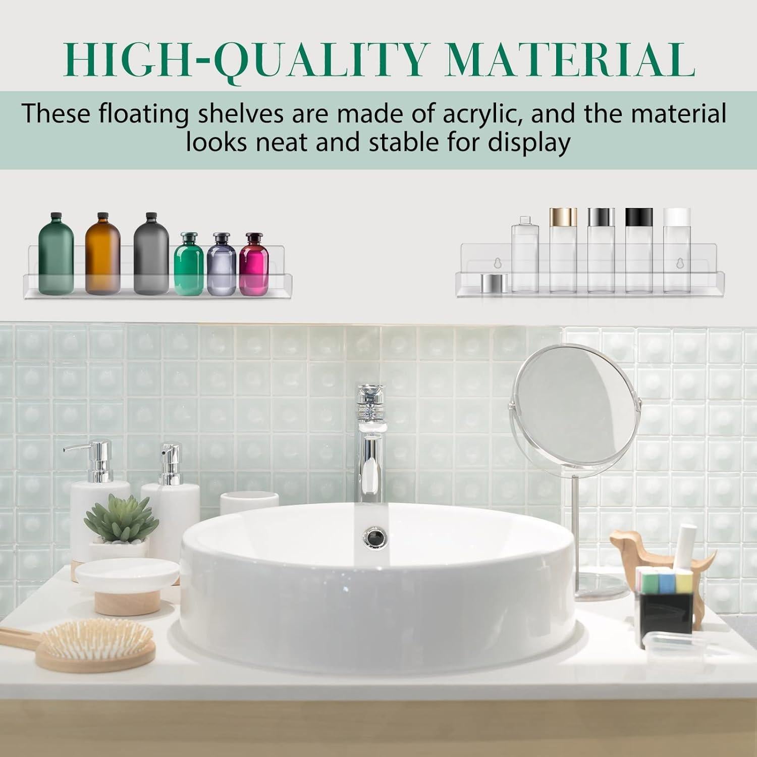 Estante Flotante de Acrílico Blulu 14" - 16 Paquetes