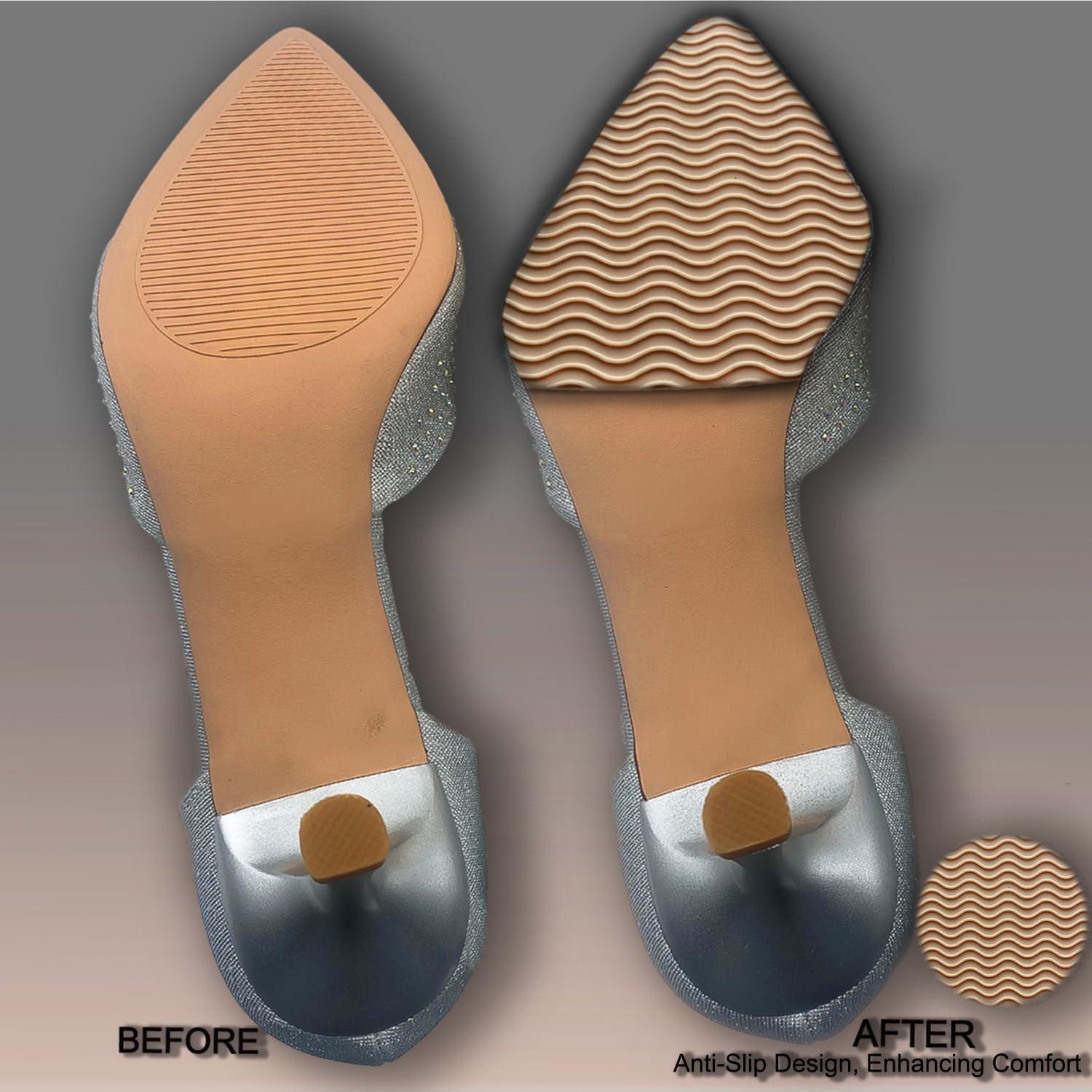 Protector de Suela de Zapato ZBLGO - Almohadillas Antideslizantes Beige 4pcs