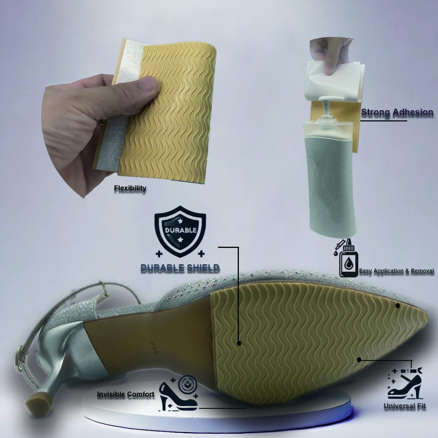 Protector de Suela de Zapato ZBLGO - Almohadillas Antideslizantes Beige 4pcs