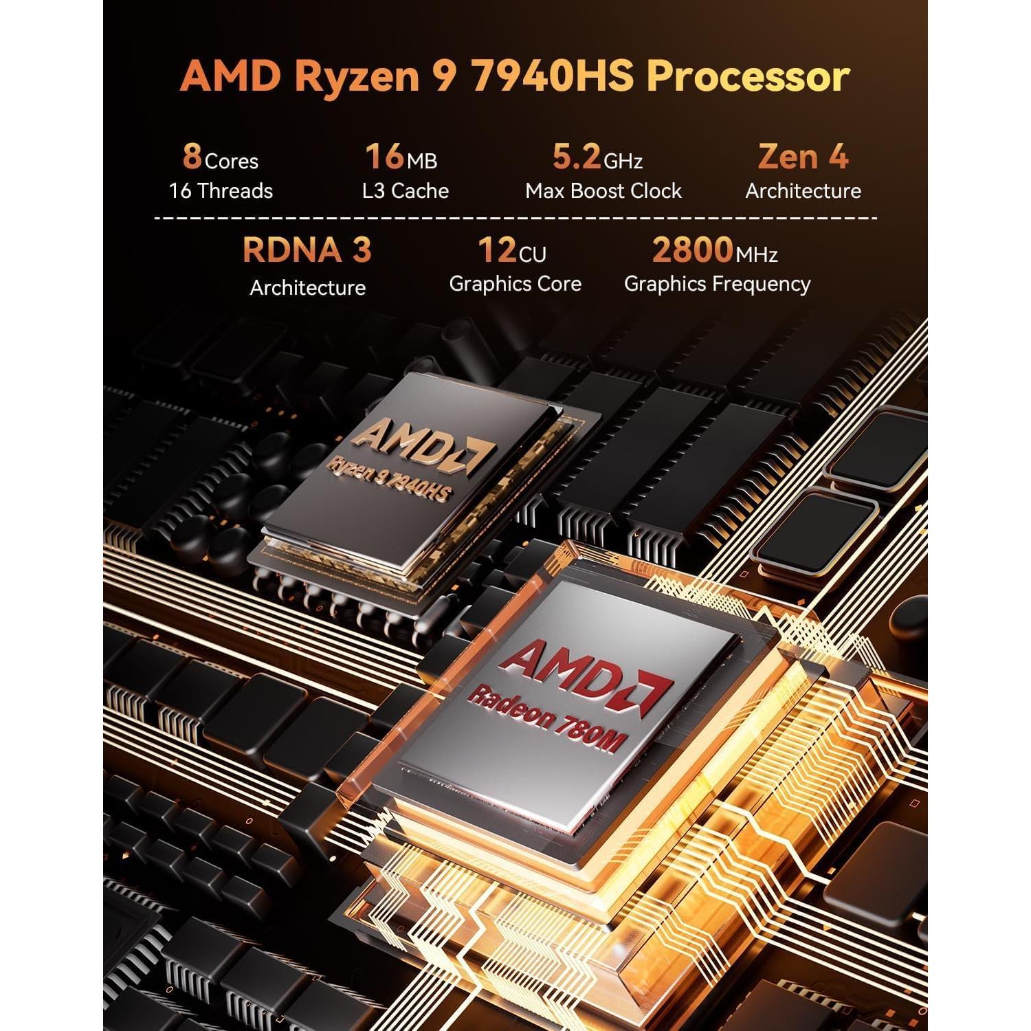 Mini PC GEEKOM AE7 Ryzen 9 7940HS 32GB 1TB Windows 11