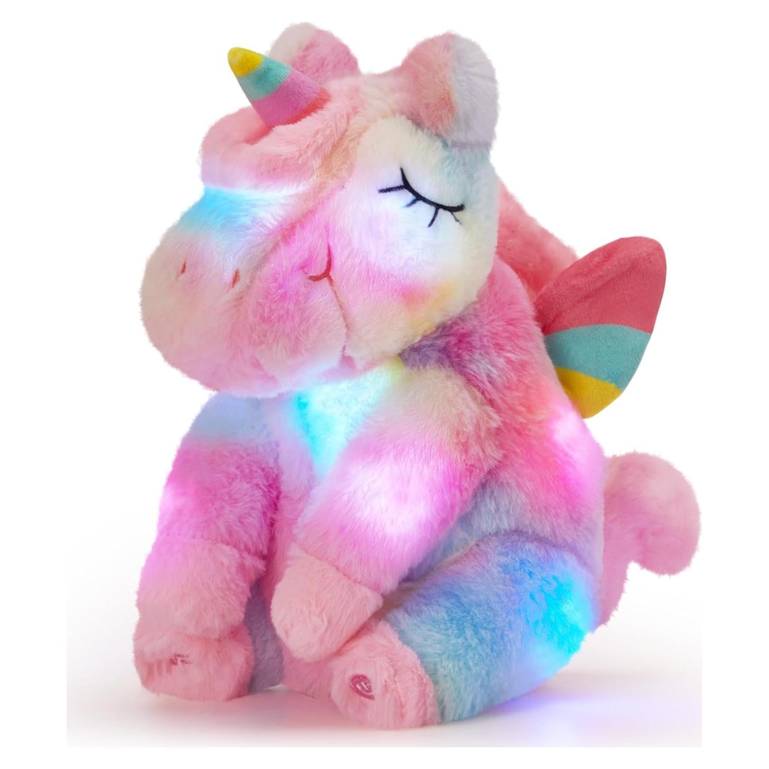 Unicornio de Peluche Musical Athoinsu 30 cm con Luz LED