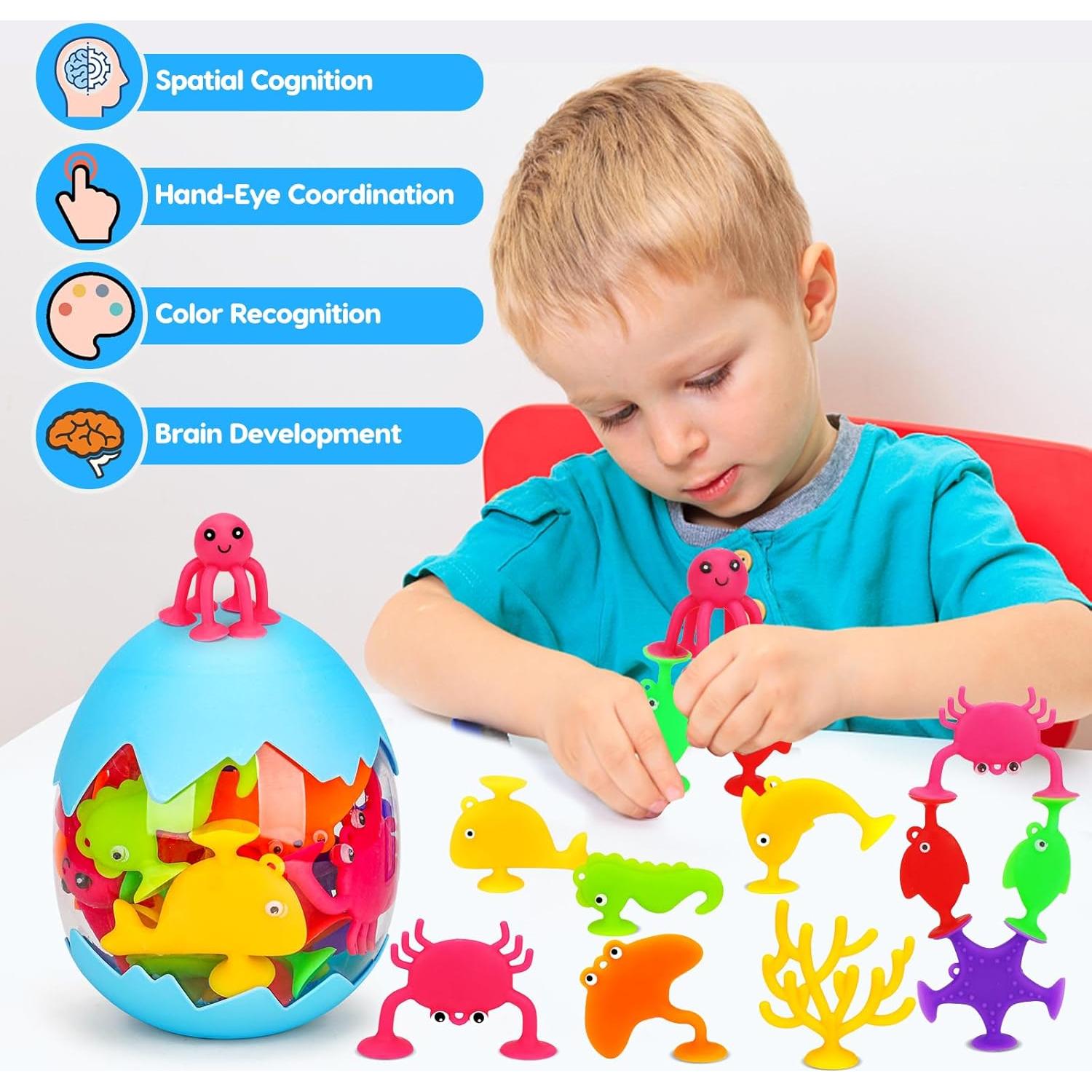 Juguetes de baño con ventosas Joosharkidz para niños 1-3 años